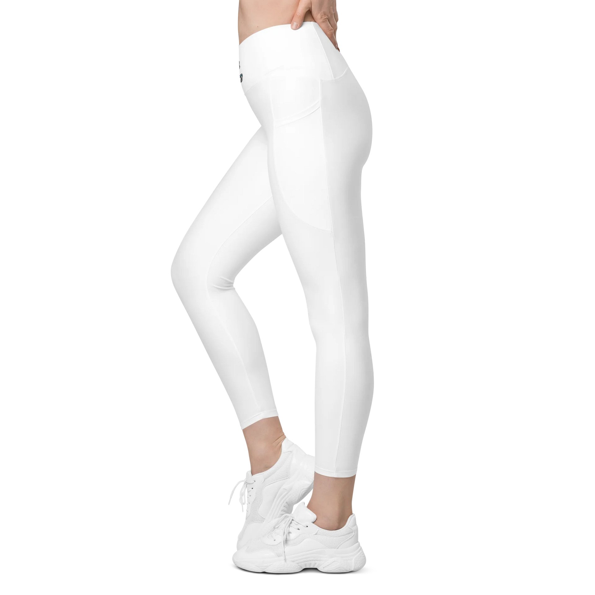 Astro Women's High-Waisted 7/8 Crossover Leggings with Pockets - White product image (4)