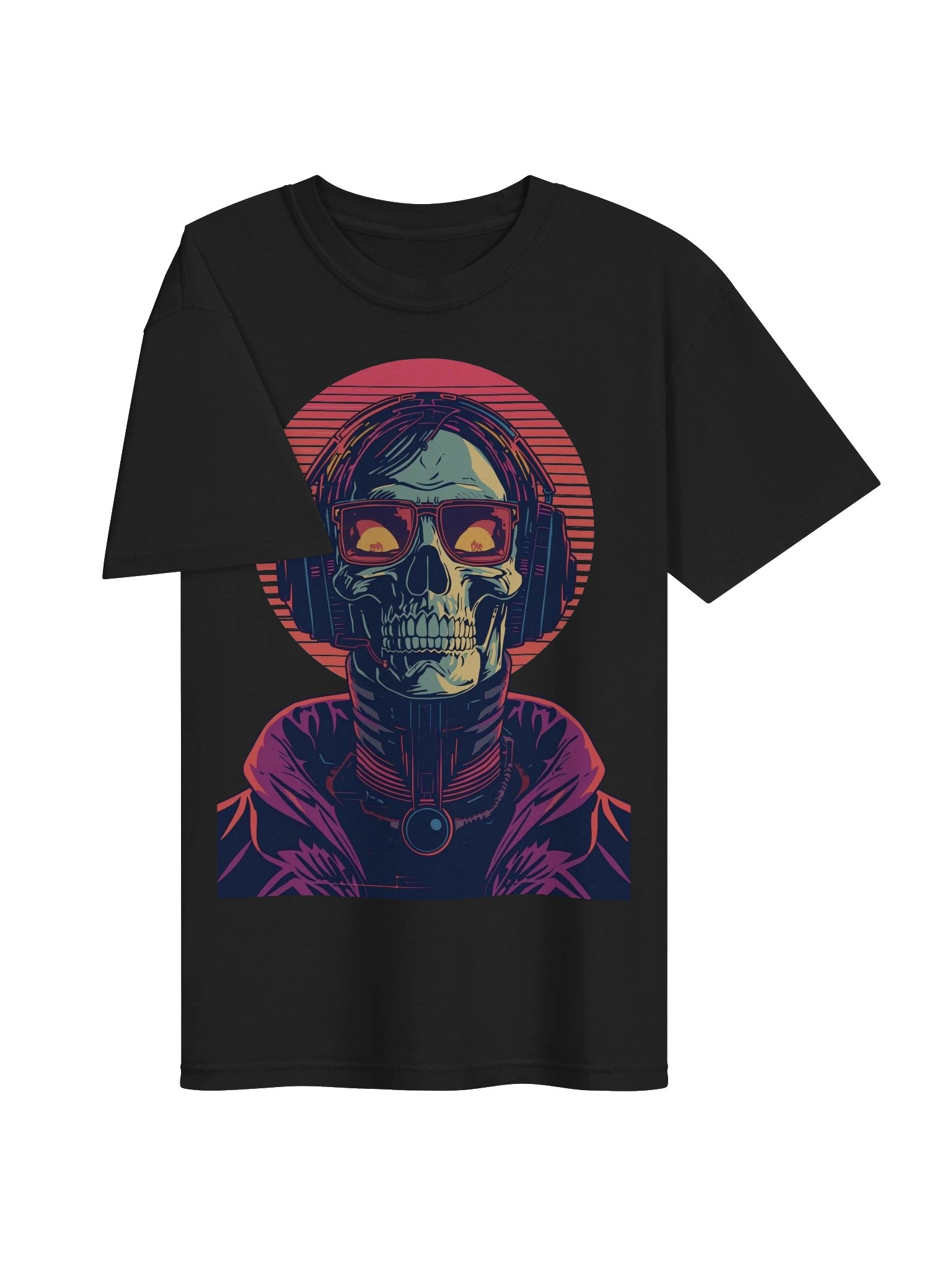 Neon DJ Skull Heavyweight T-Shirt product image (6)