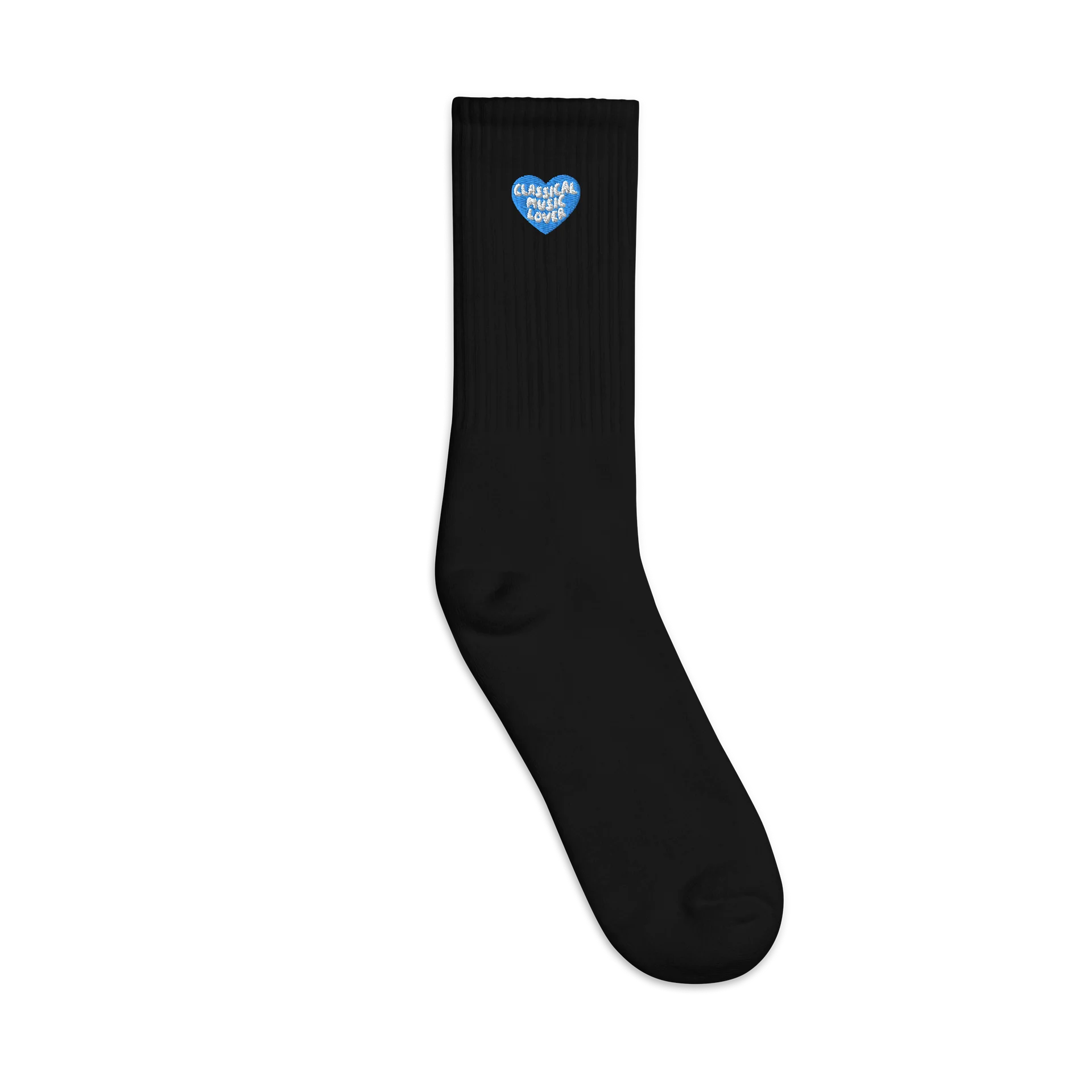 Embroidered Heart Socks – Blue product image (1)