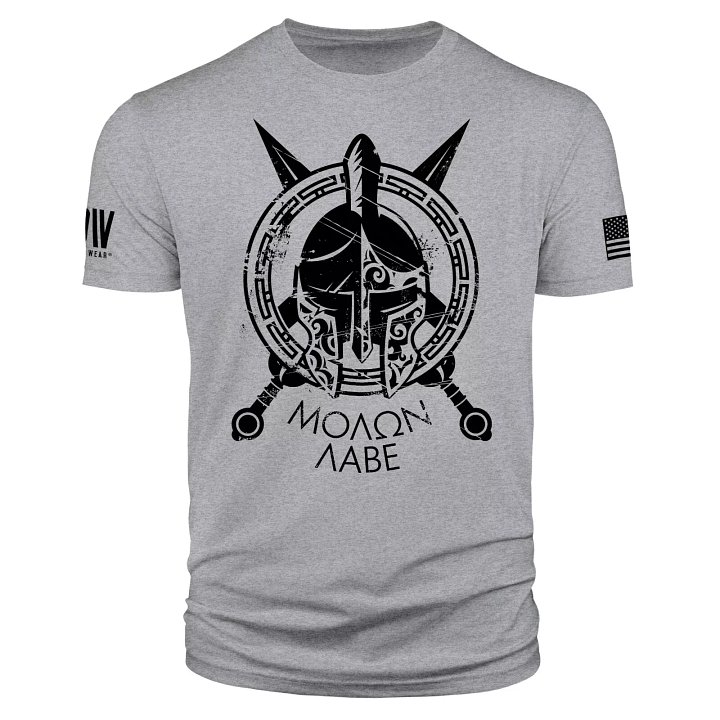 Mens American Flag Spartan Warrior Molon Labe Military Short Sleeve T Shirt product image (2)