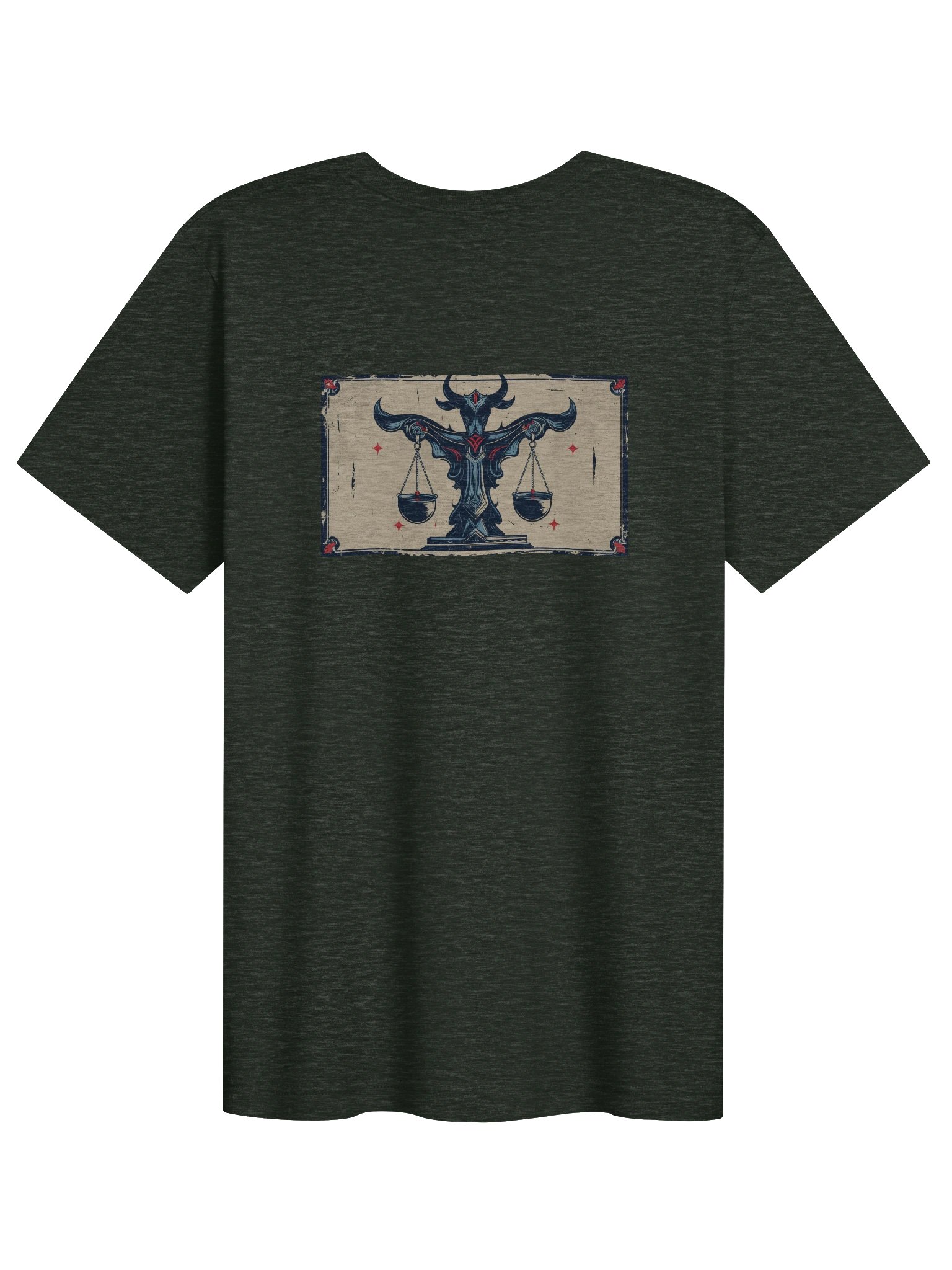 Libra - Gothic Zodiac T-Shirt. Blue graphic on the back product image (2)