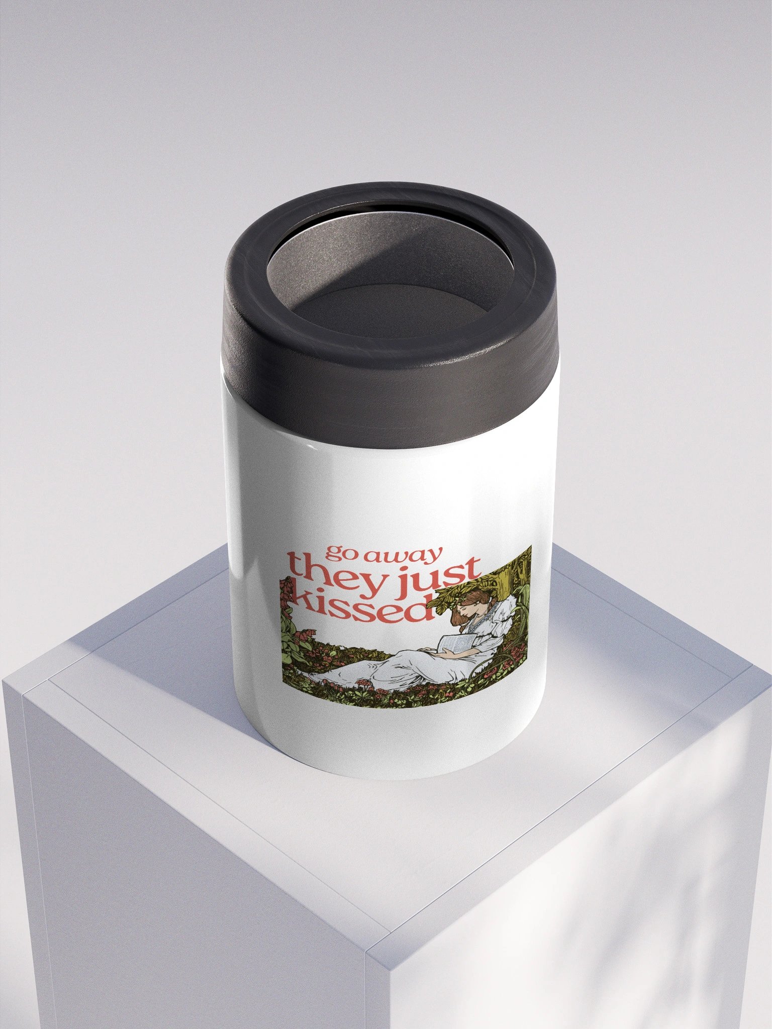 go away, they just kissed maiden koozie product image (4)