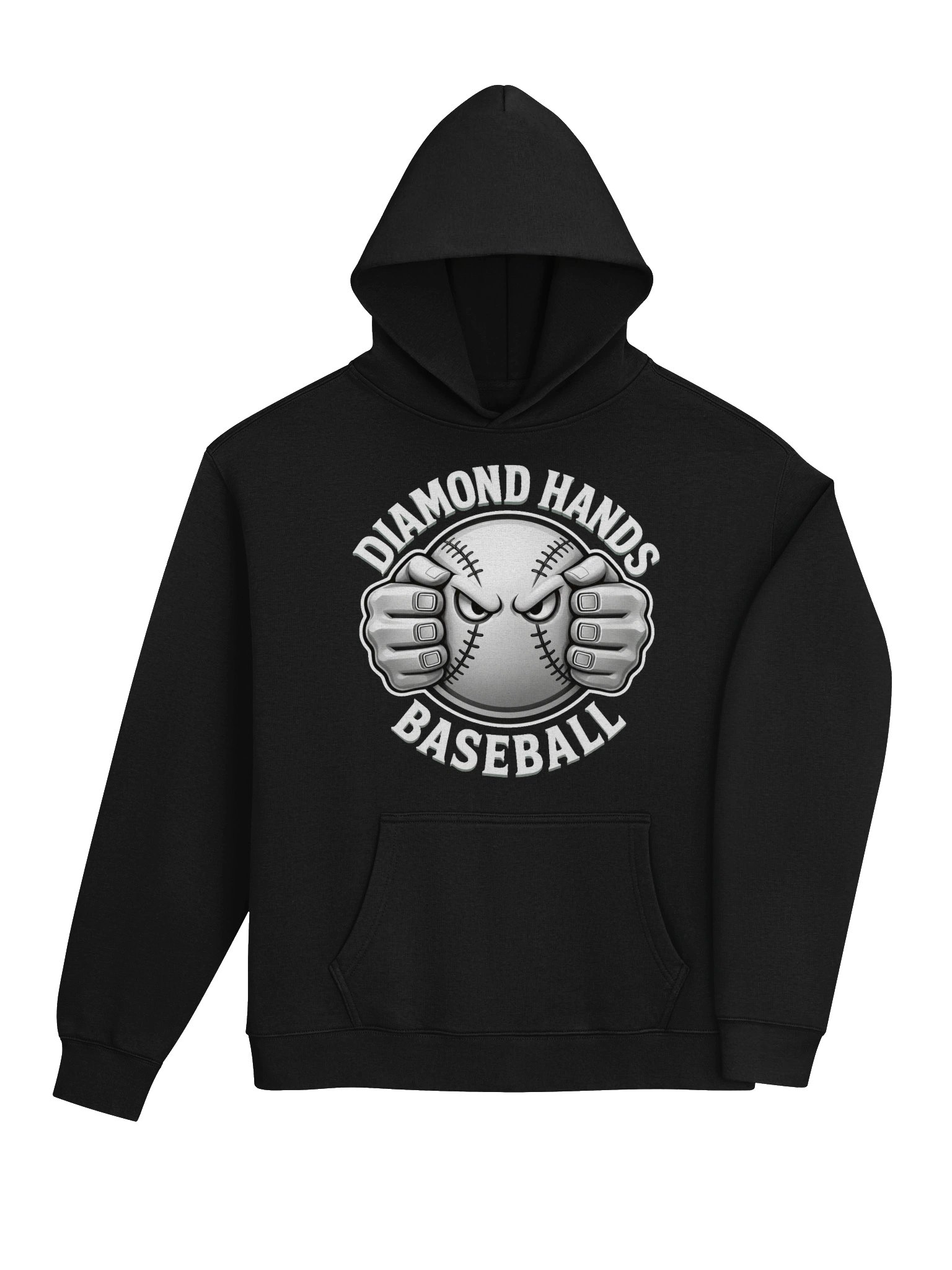 Diamond Hands Baseball Monochrome Hoodie product image (5)
