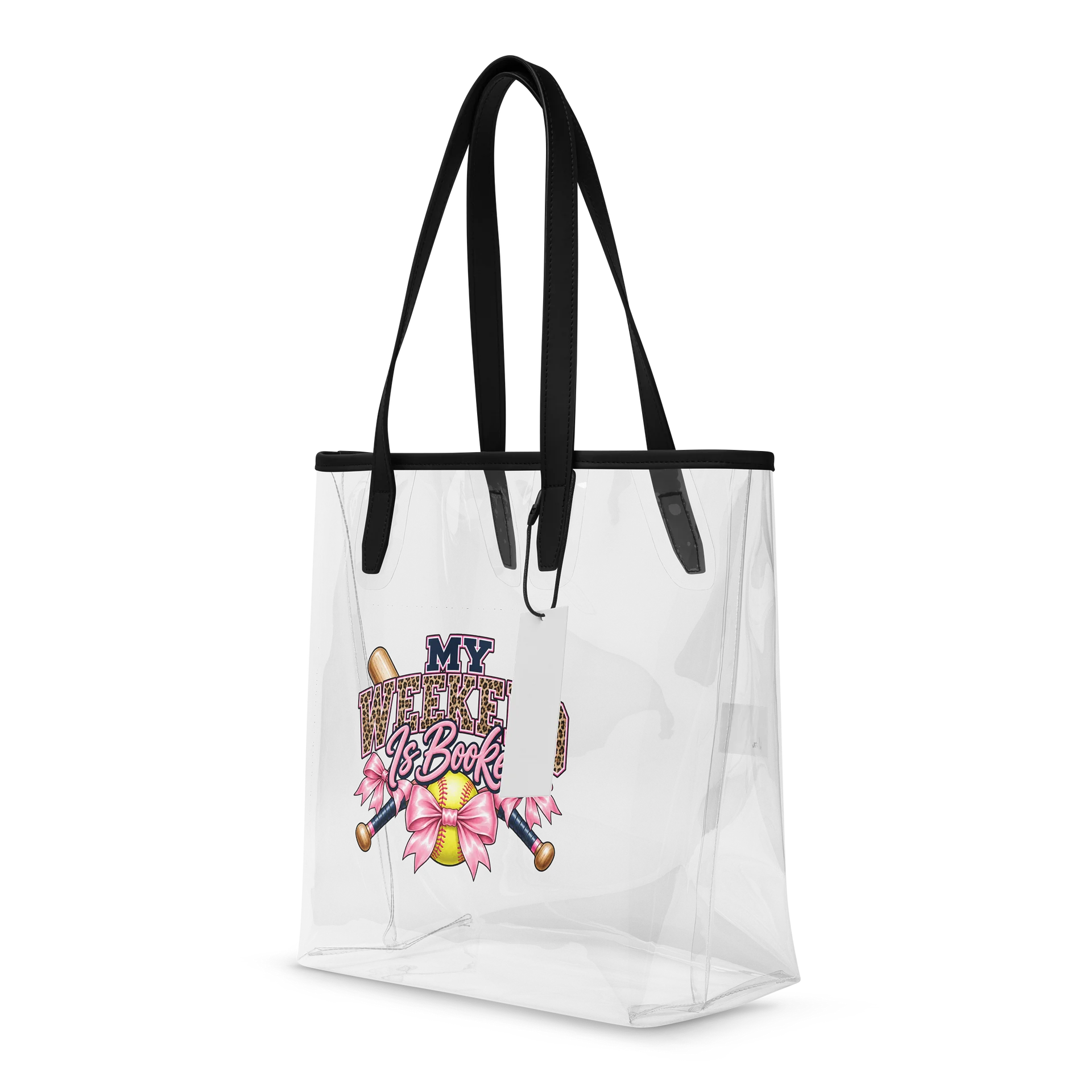 My Weekend Is Booked Softball Clear Tote | Softball Mom Game Day Bag product image (4)