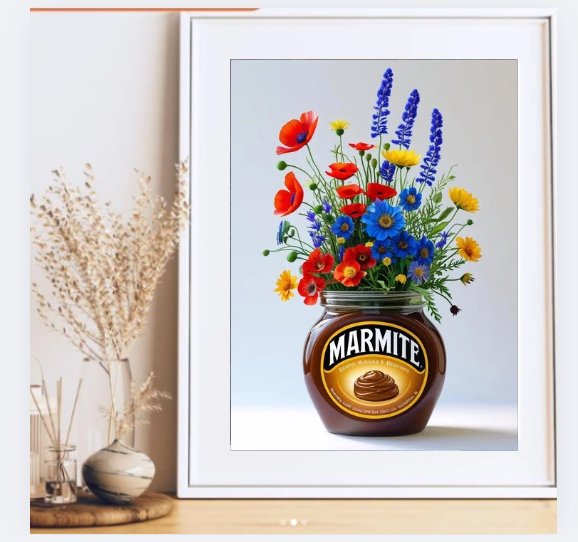 Marmite With Colourful Wildflowers Wall Art product image (2)