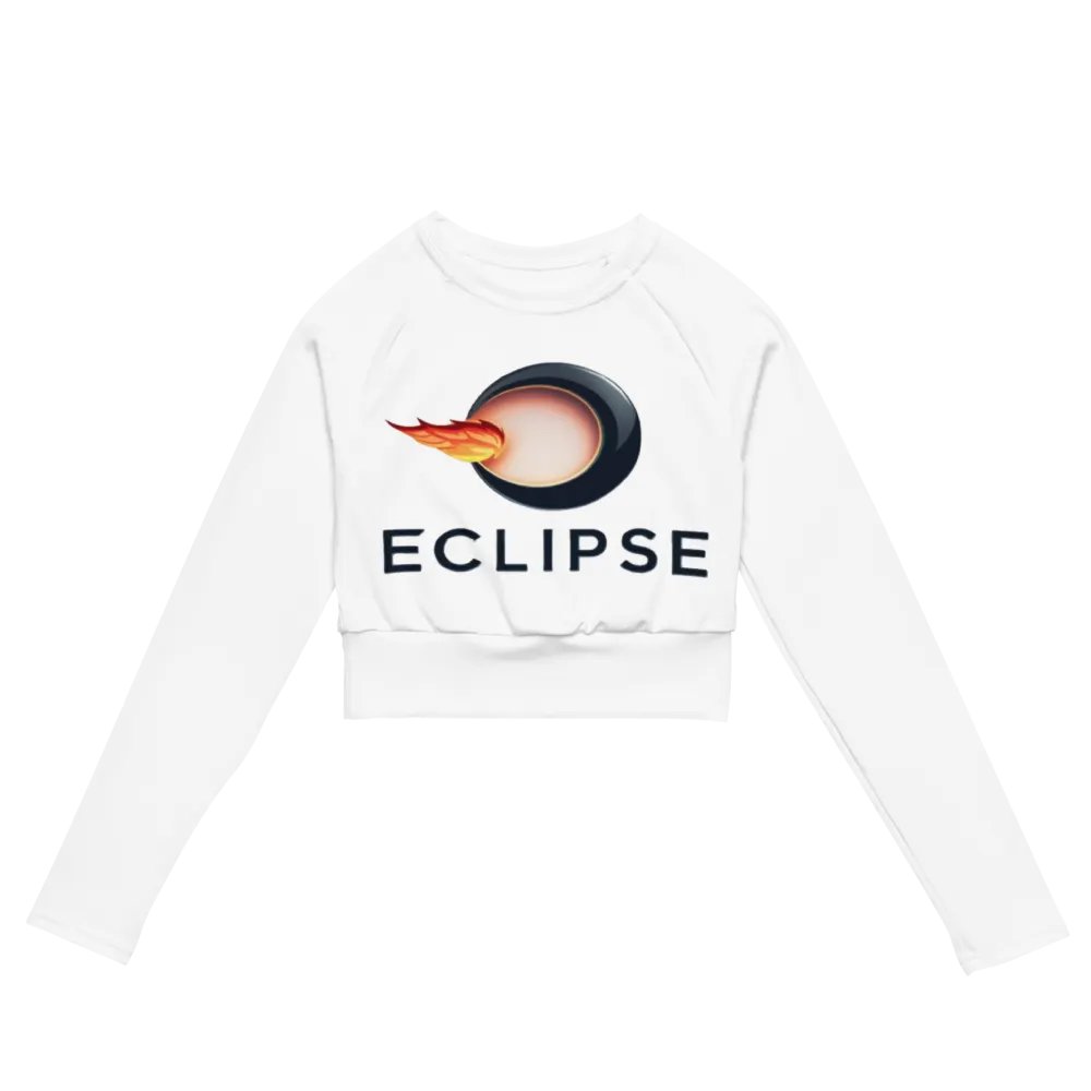 Eclipse Women's Recycled Long Sleeve Crop Top - UPF 50+, White product image (3)