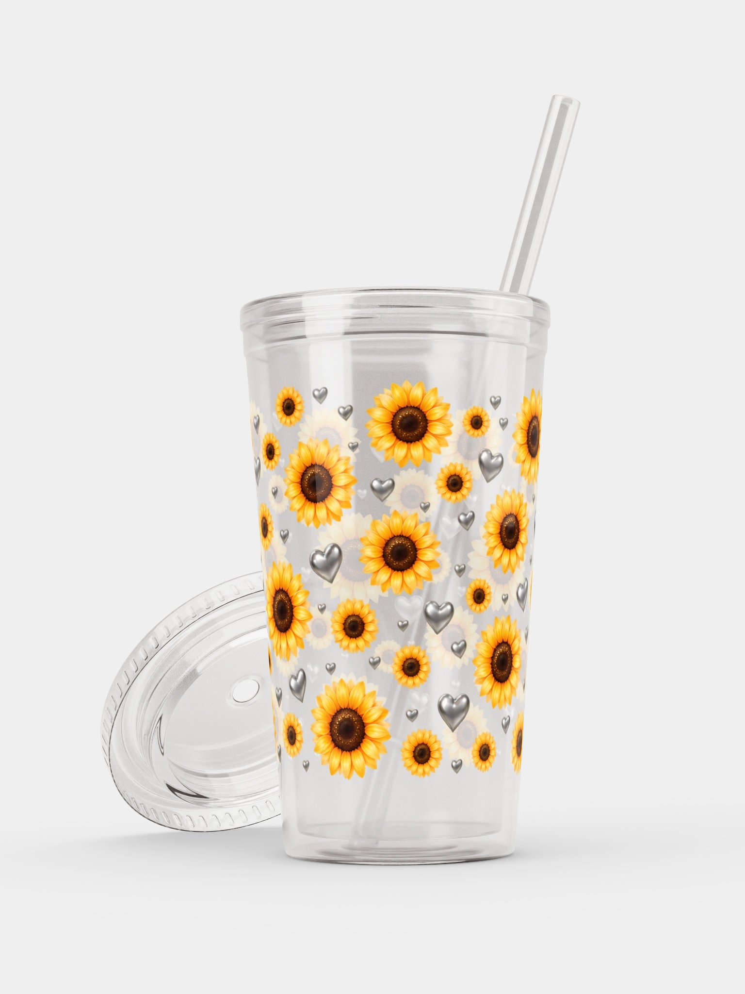 Sunflower Clear Dual Wall Tumbler 16 Oz (473 ml) product image (7)