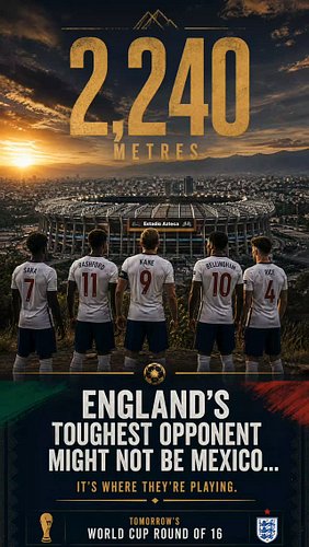 England 🏴󠁧󠁢󠁥󠁮󠁧󠁿 vs Mexico 🇲🇽 isn't just a football match... it's a battle against one of football's greatest home advantages....