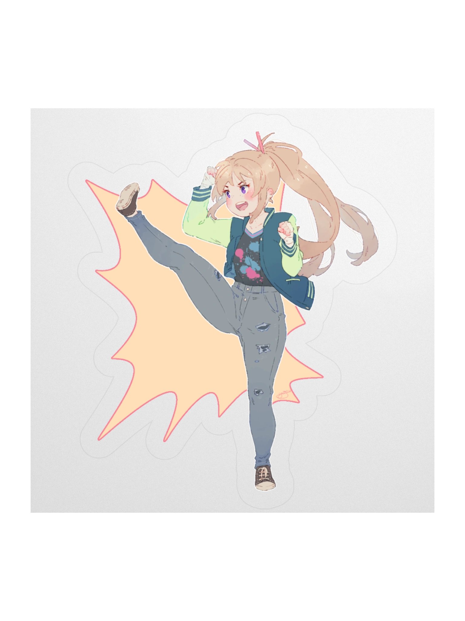 Chibi Kick Sticker – Surrender Comics product image (1)