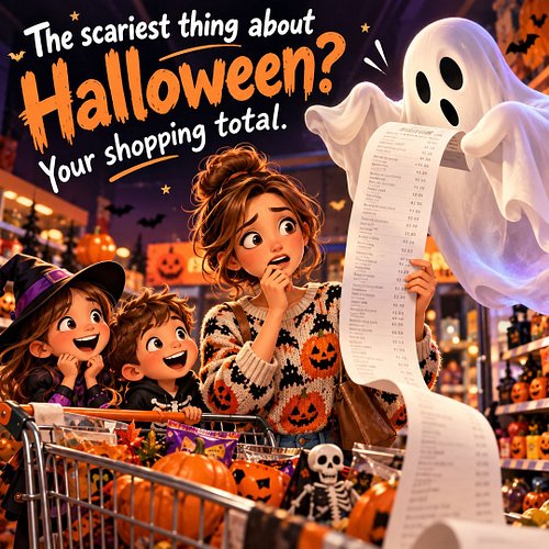 The scariest thing about Halloween isn't the ghosts… it's the shopping total! 🎃👻

Between candy, costumes, and decorations, t...