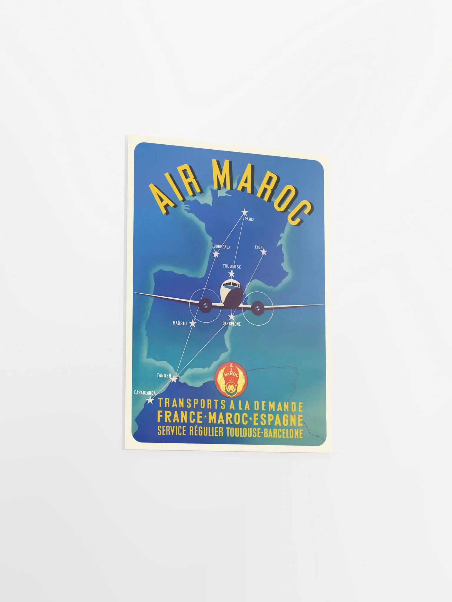 Morocco, Air Maroc, 1950 (Rare poster, Enhanced) — retro travel poster, vintage travel print product image (9)