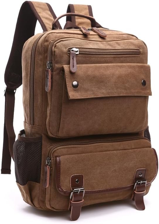 MEEBOY Canvas Backpack for Men Women, Vintage Rucksack Laptop Travel Rucksack for Casual Hiking Travel Commute product image (1)