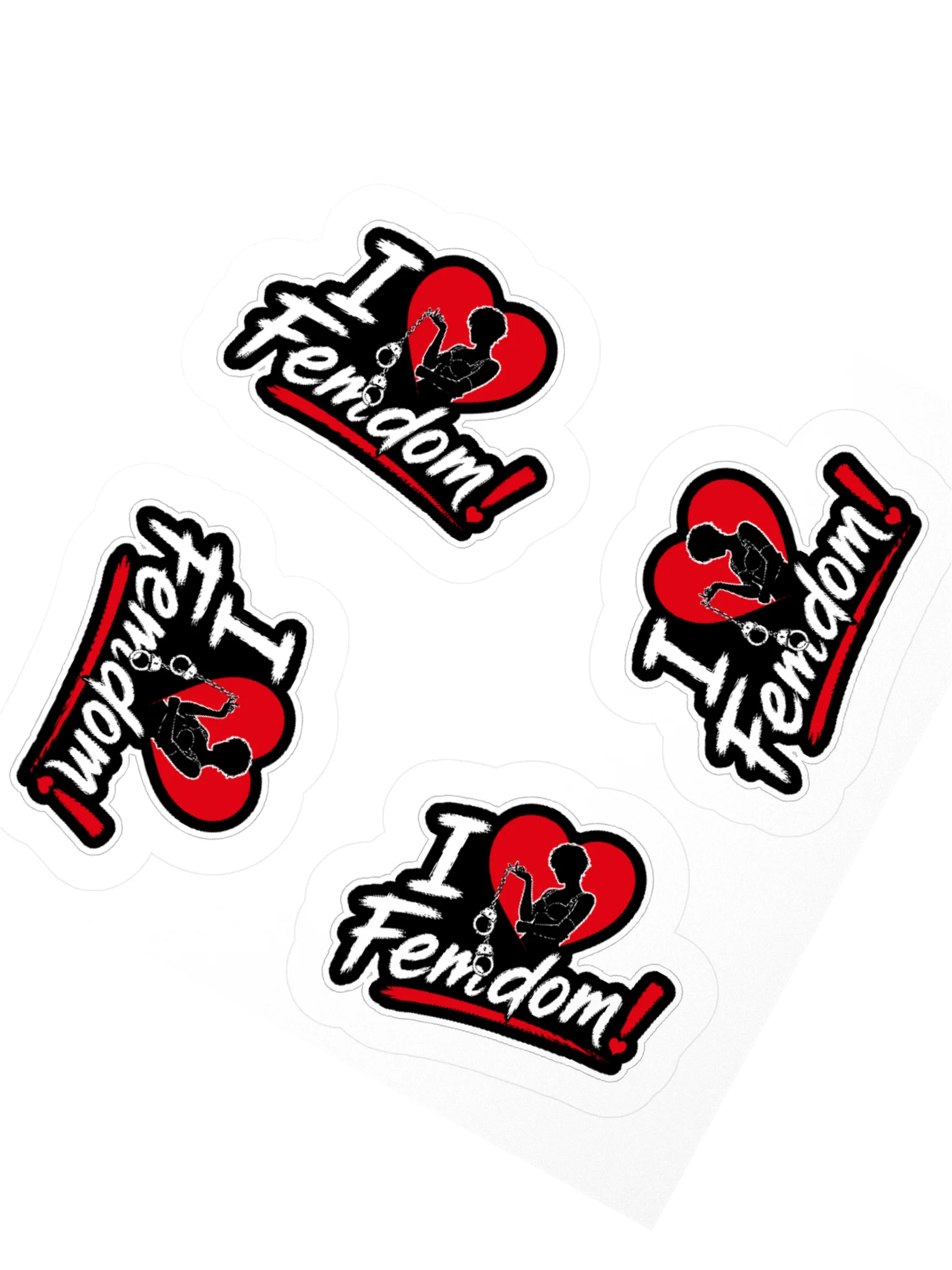 „I Love Femdom!“ Sticker-Set – Gothic & Alternative Style (4er Set) product image (3)