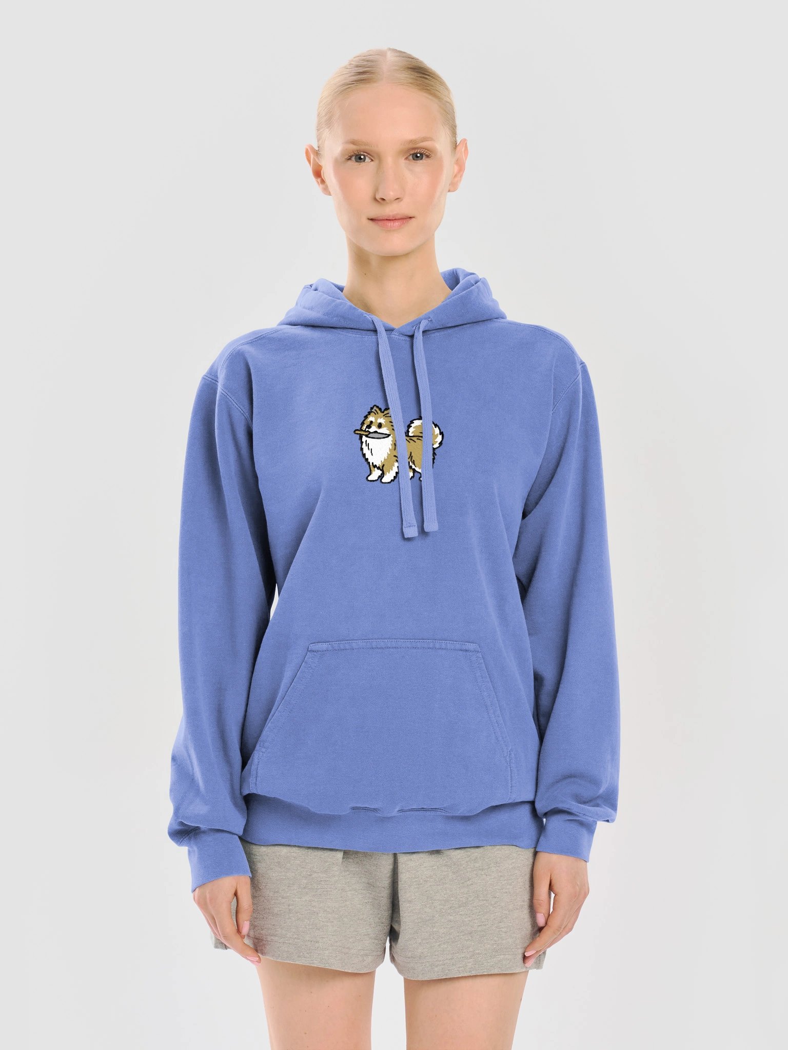 Funny Chibi-Style Pomeranian(Tan) Embroidered Premium Hoodie product image (21)