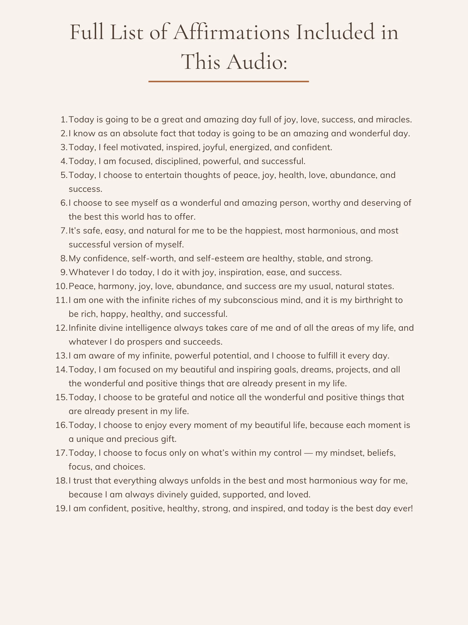 Morning Affirmations for Positive Energy — Have a Great Day | MP3 Download product image (2)