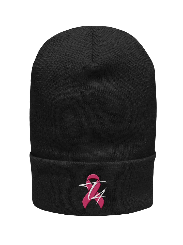 Breast Cancer Ribbon T4 Logo Knit Beanie product image (1)