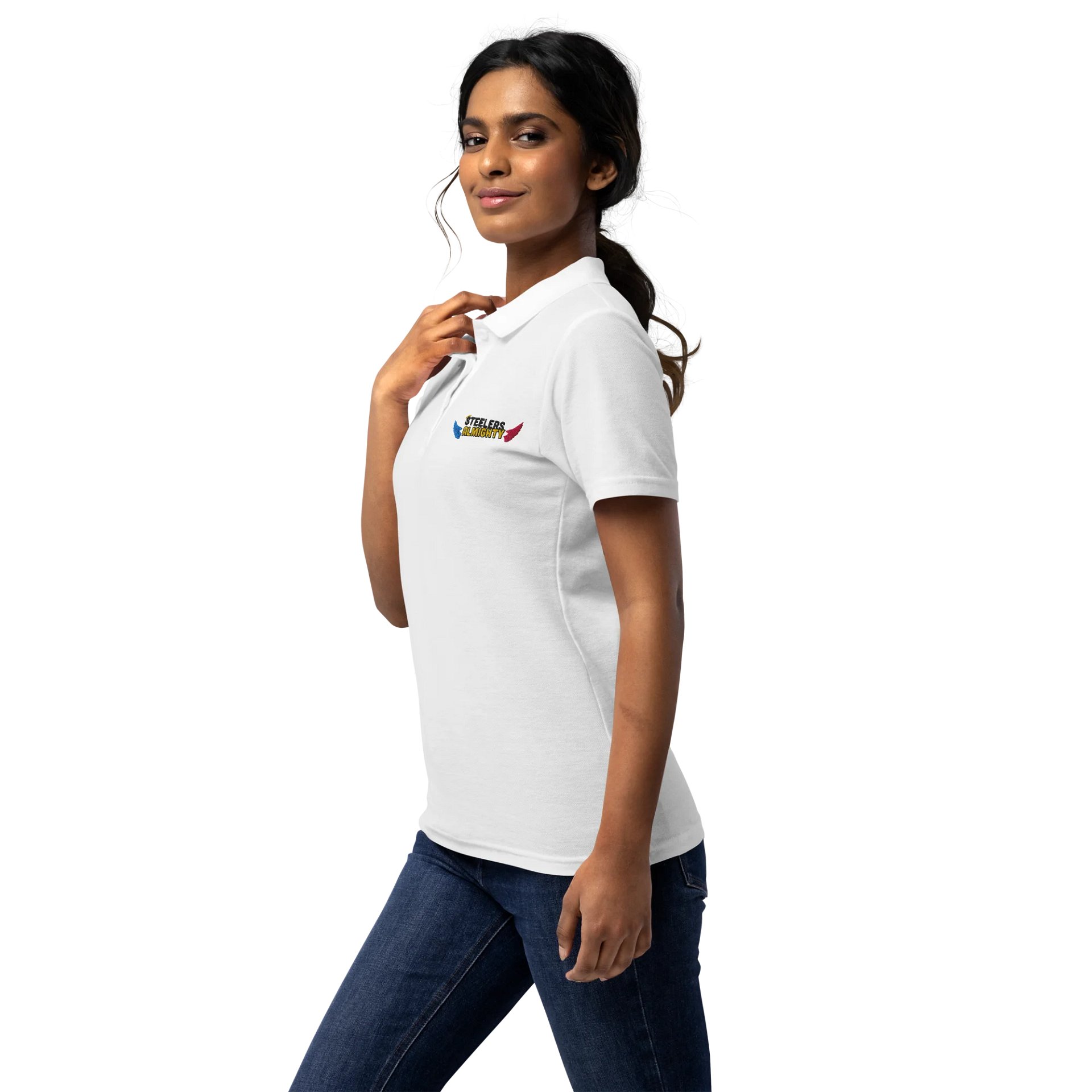 Almighty Wings Women's Pique Polo (BL/MC) product image (3)