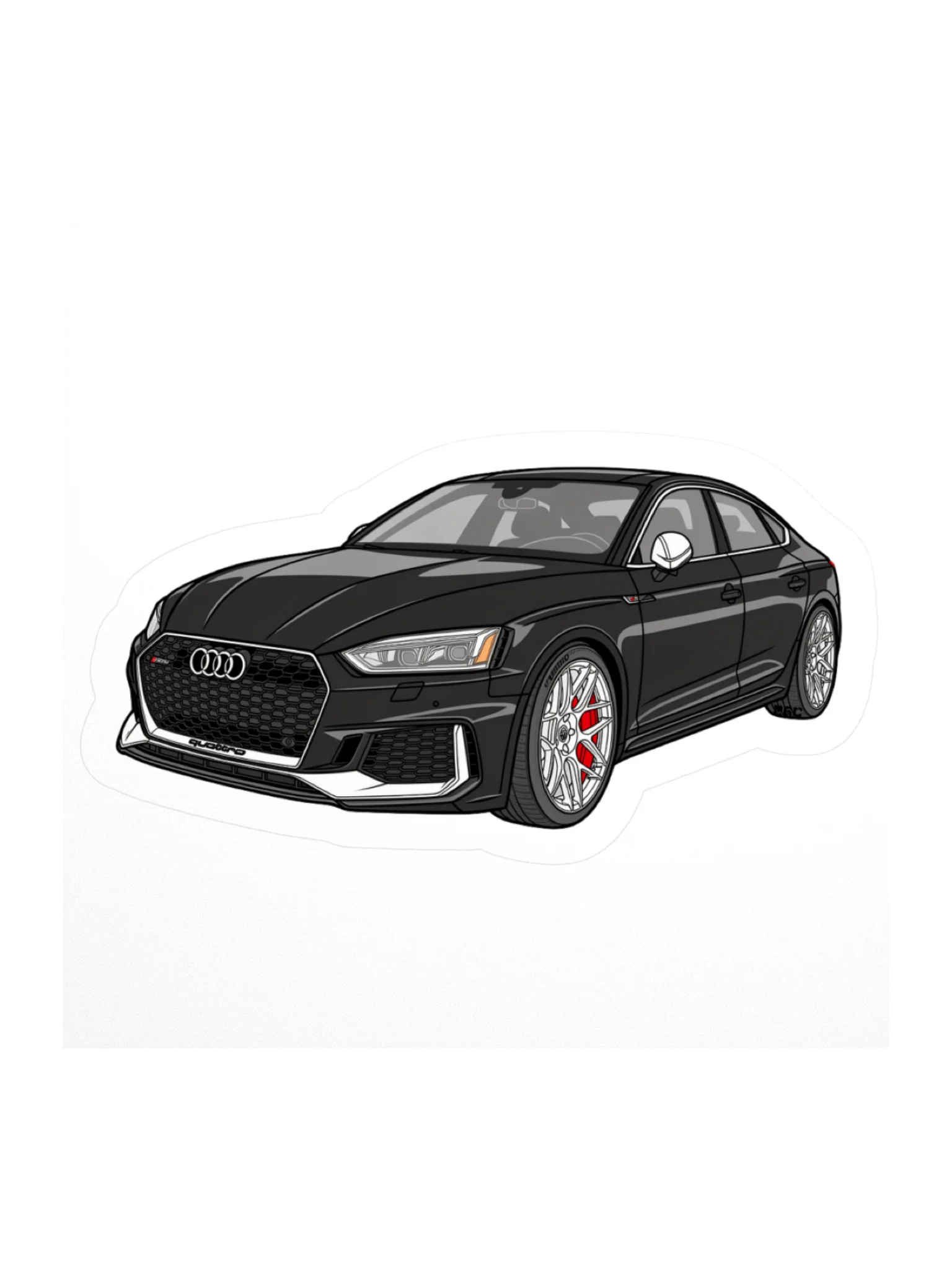 Black Audi RS5 Sportback Sticker (Retro, Sketch, Silhouette) product image (2)