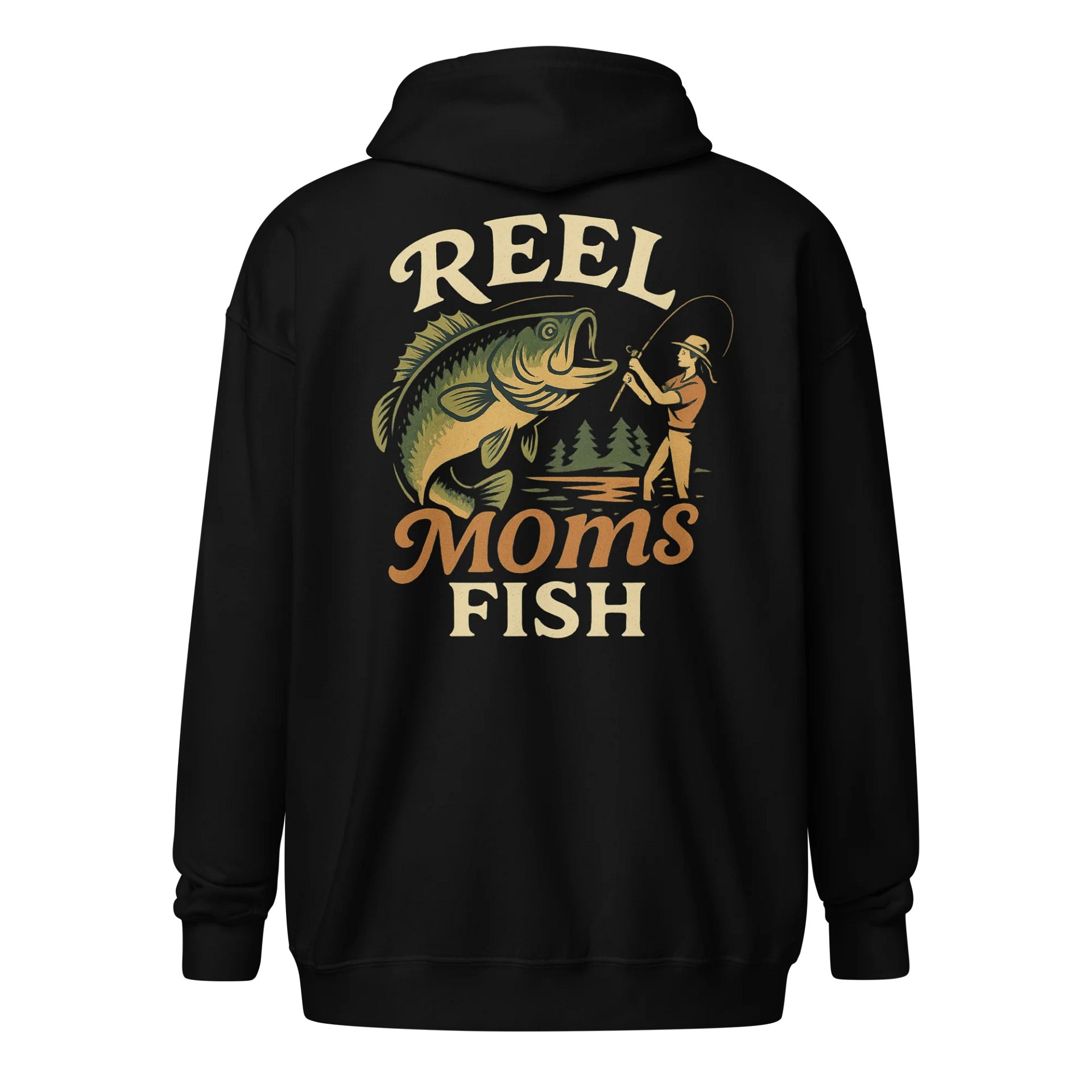 Reel Moms Fish Zip Hoodie – Funny Vintage Fishing Hoodie for Moms product image (1)