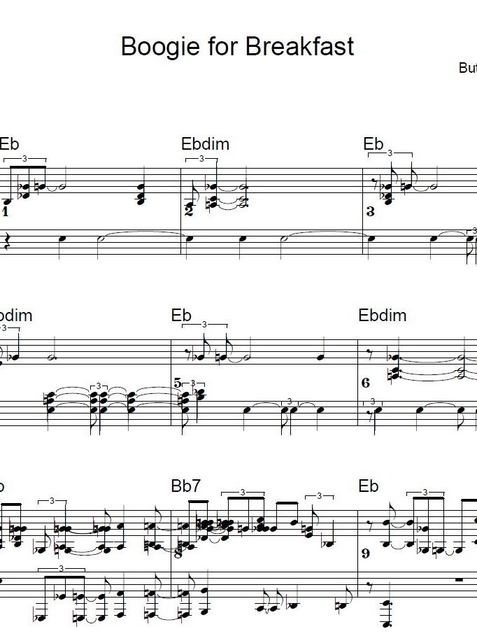 Boogie for Breakfast - Blues piano - Piano sheet music product image (1)