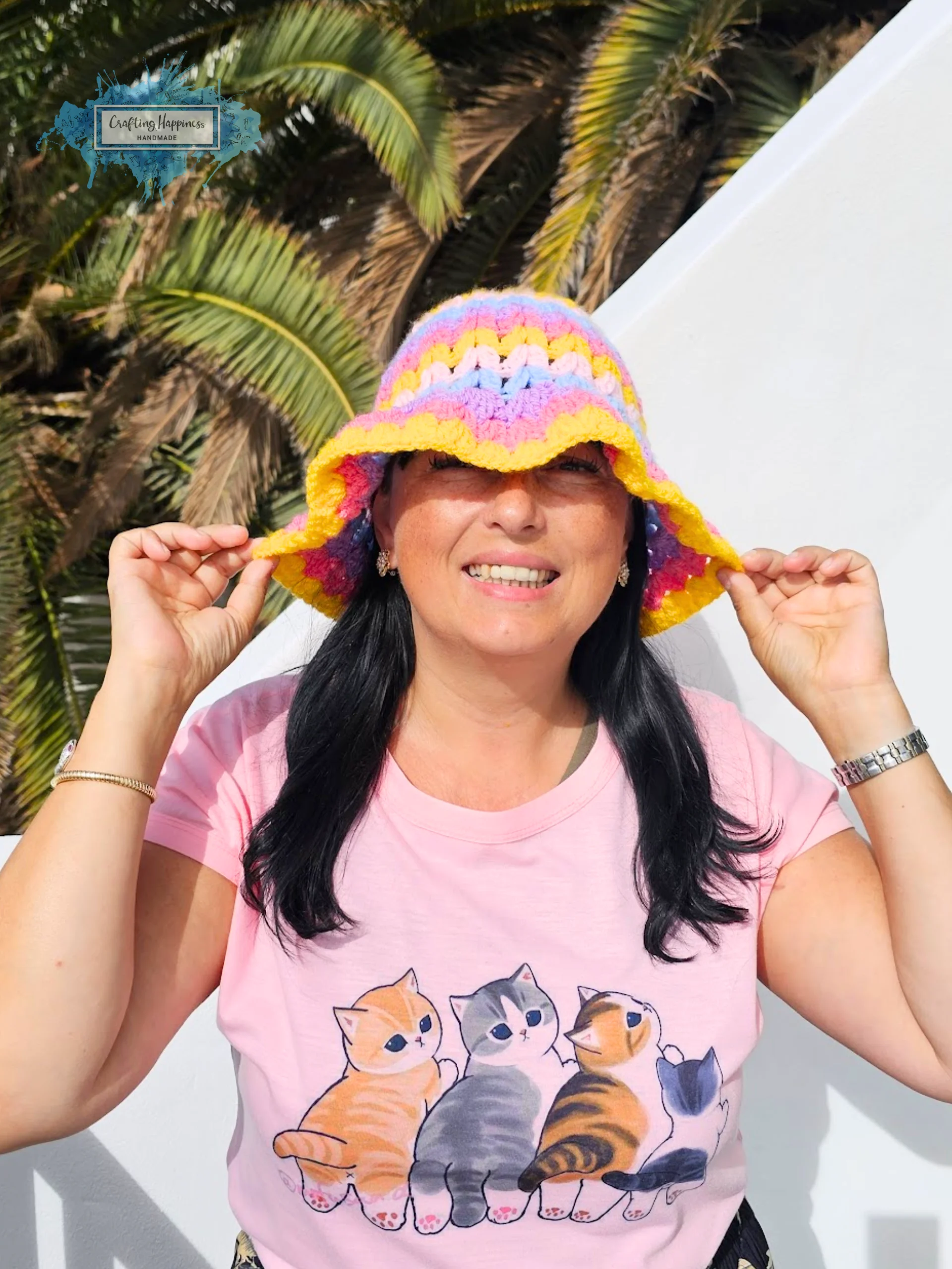 Y2K Bucket Hat Crochet Pattern | No Sew Customizable Fit | Beginner Friendly, Crochet Accessory, Pdf product image (1)