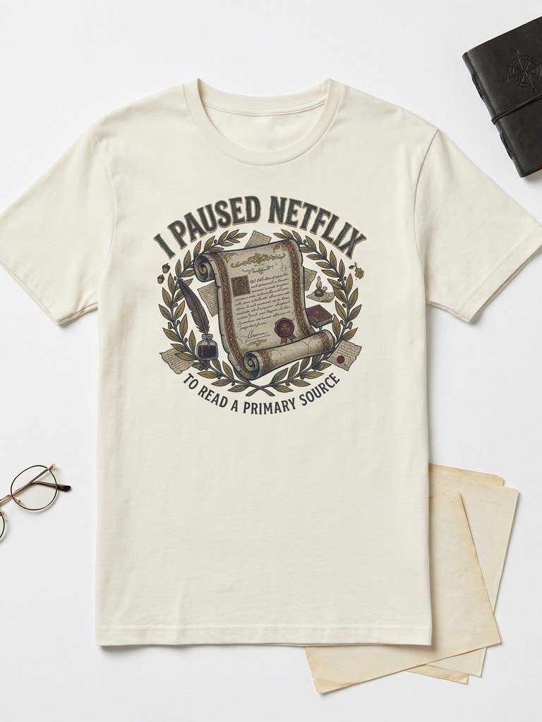 I Paused Netflix to Read a Primary Source T-Shirt product image (4)