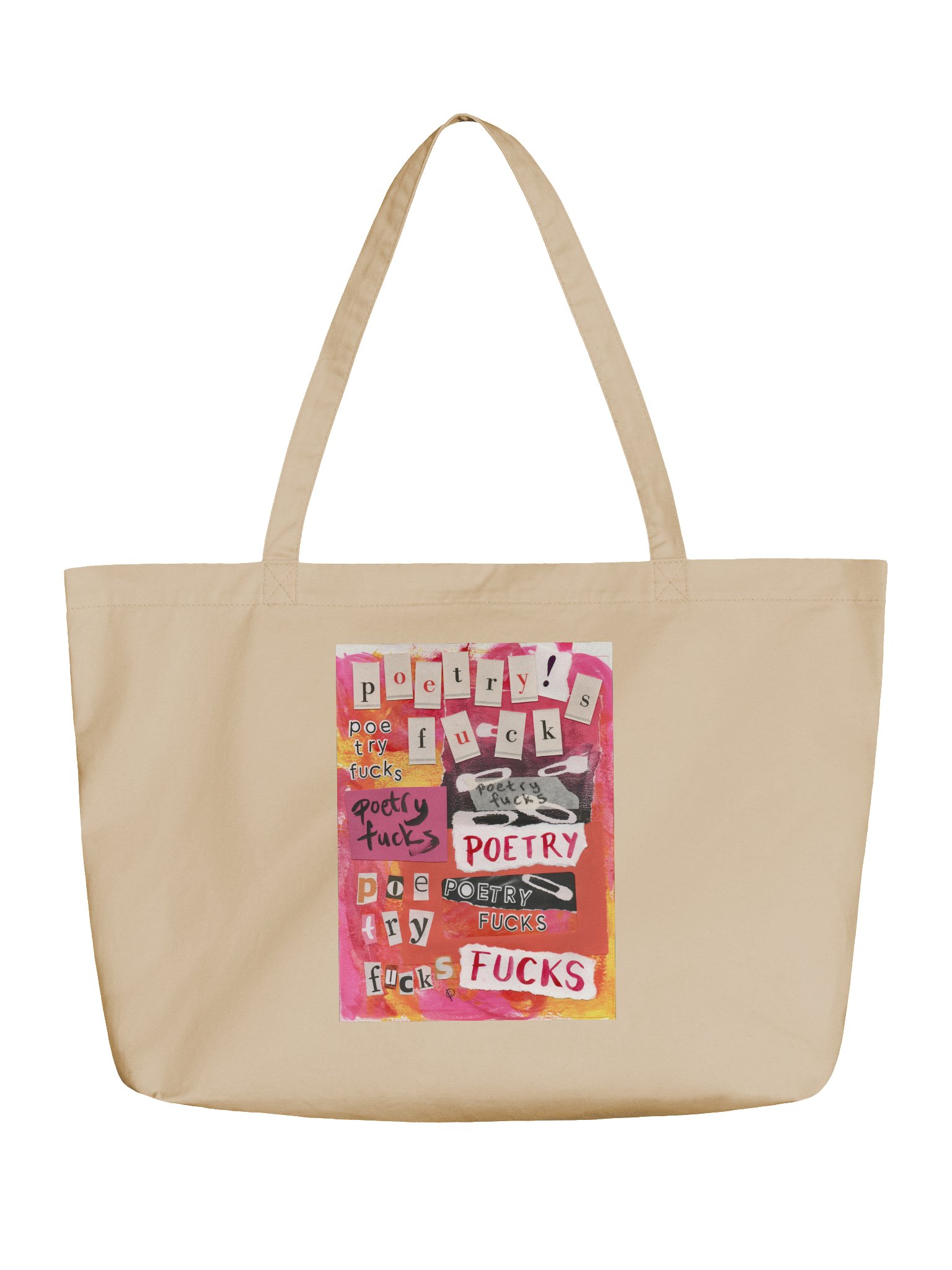 poetry fucks collage tote bag product image (5)