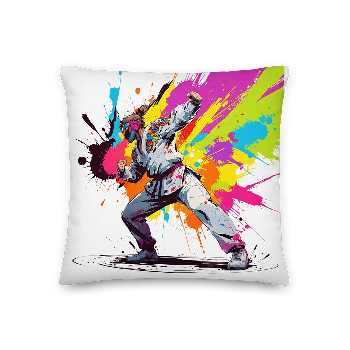 All-Over Print Premium Pillow ( D_0144_Color Kick Taekwondo Boy of the Streets ) product image (1)