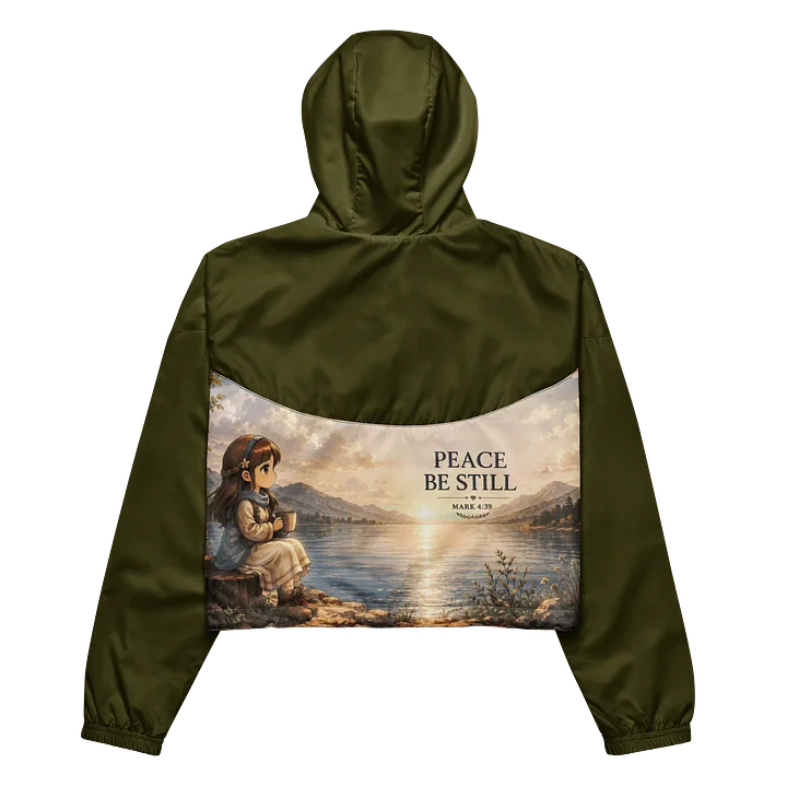 Green Women's Cropped Windbreaker product image (1)