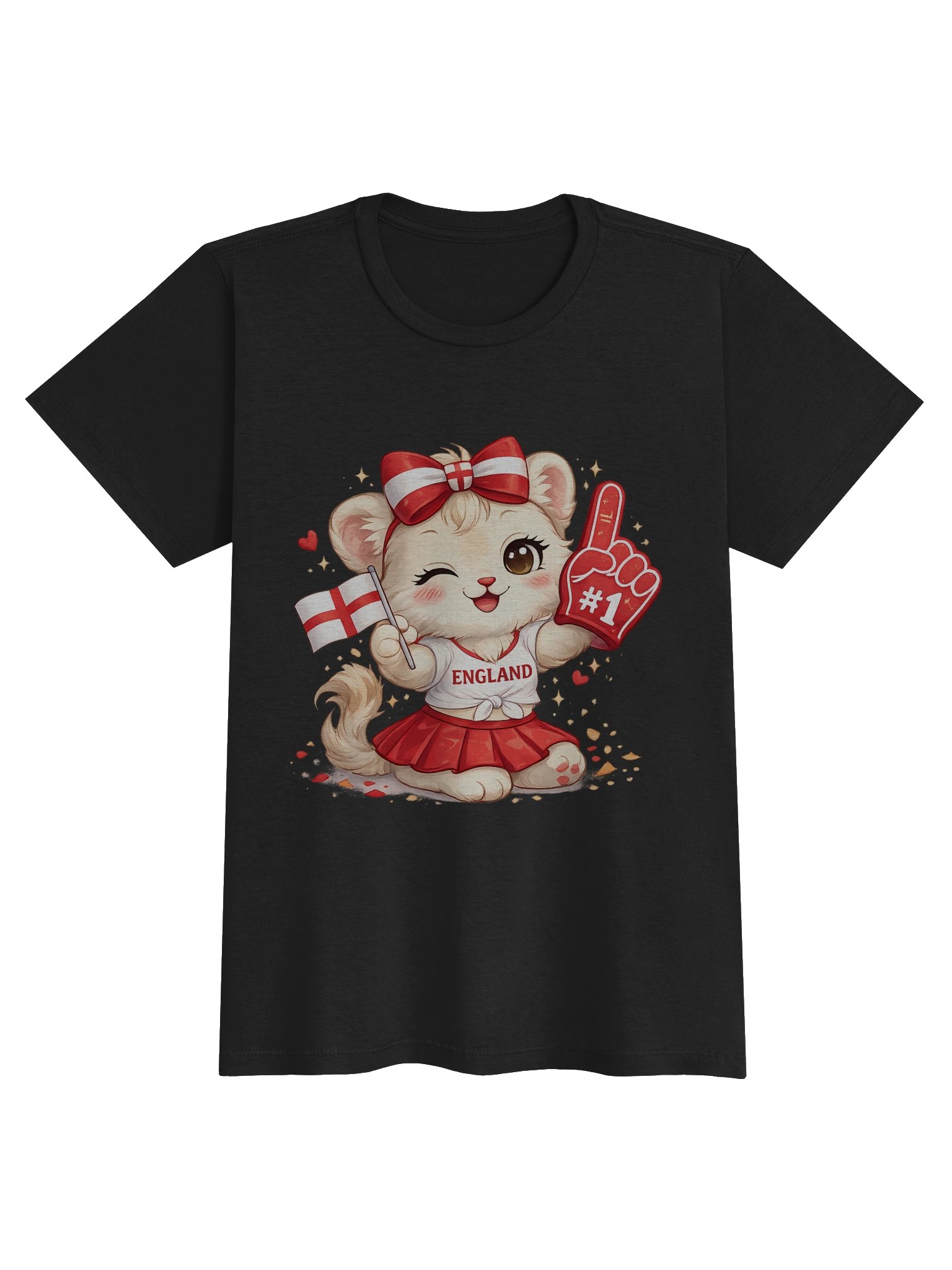 England "Mini Lion" Women’s T-Shirt | Cute Kawaii Football Mascot Tee – 2026 Fan Gear product image (2)