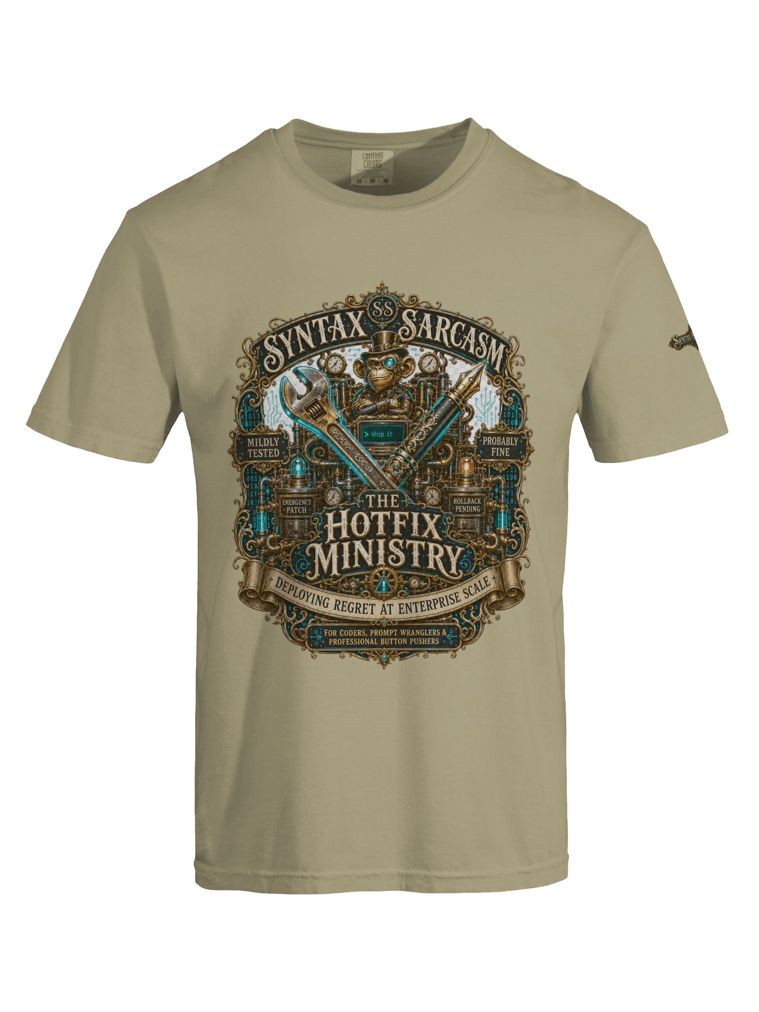Syntax & Sarcasm Hotfix Ministry Heavyweight Coding T-Shirt product image (85)