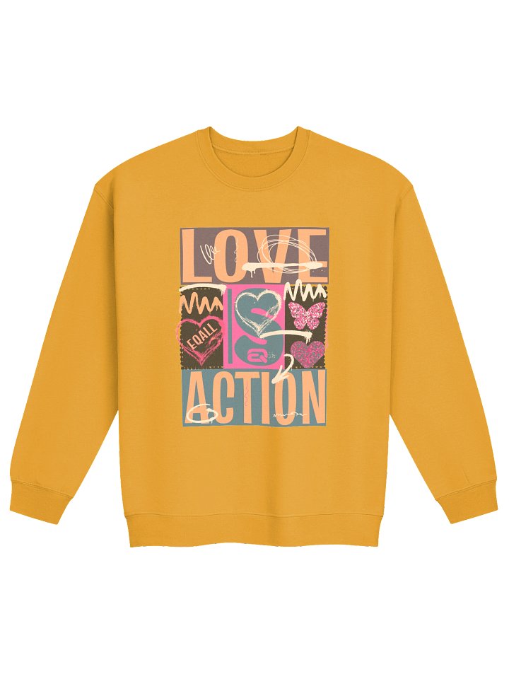 Love is Action! Unisex Gildan Crewneck Sweatshirt_EQALL® Originals_Pop Candy product image (9)