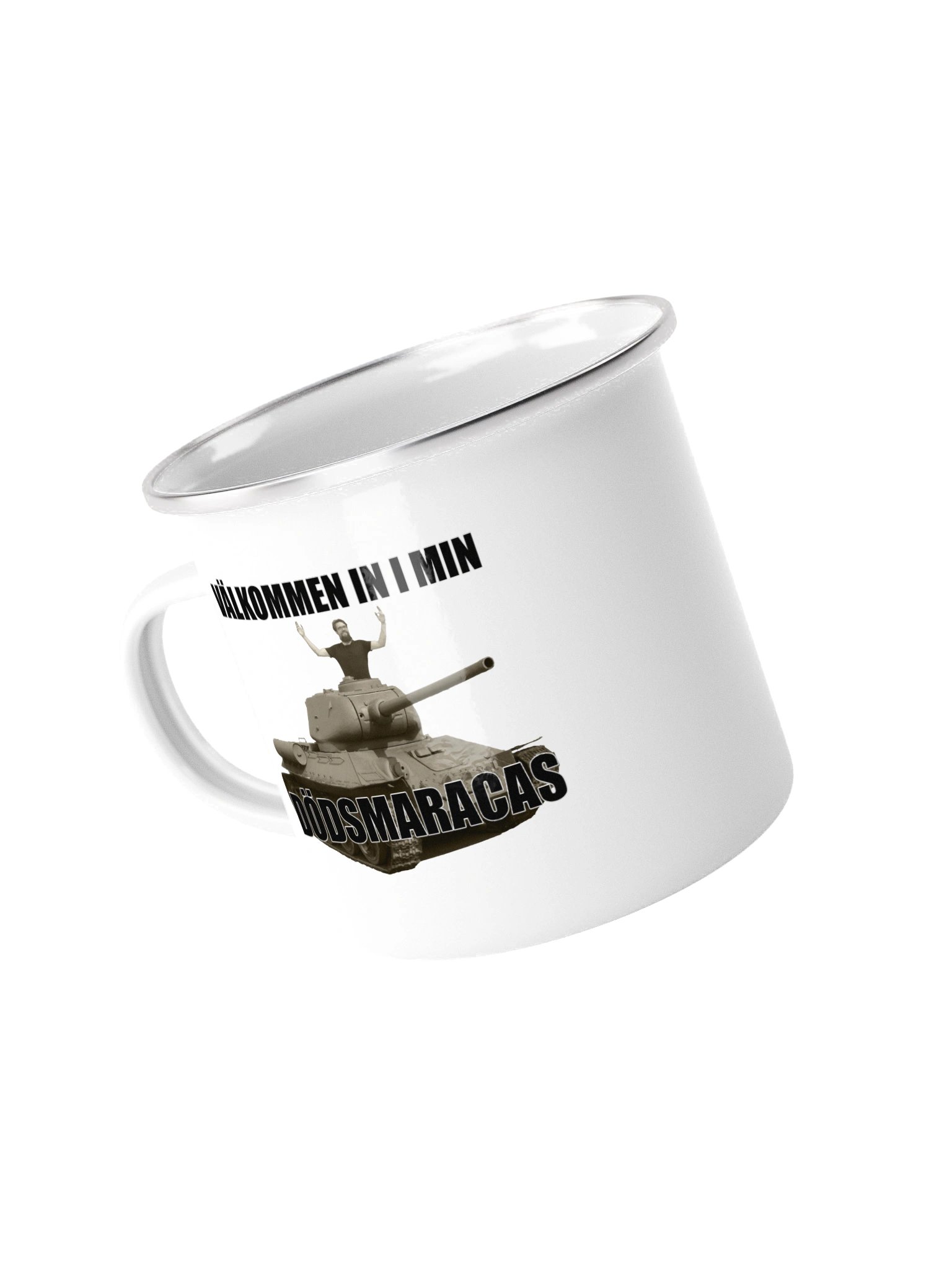 Välkommen in i min dödsmaracas! (Emaljmugg) product image (1)