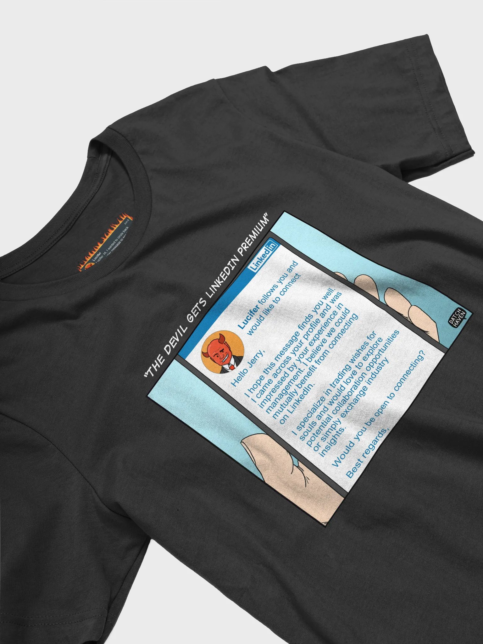 "The Devil gets LinkedIn Premium" soft t-shirt product image (3)