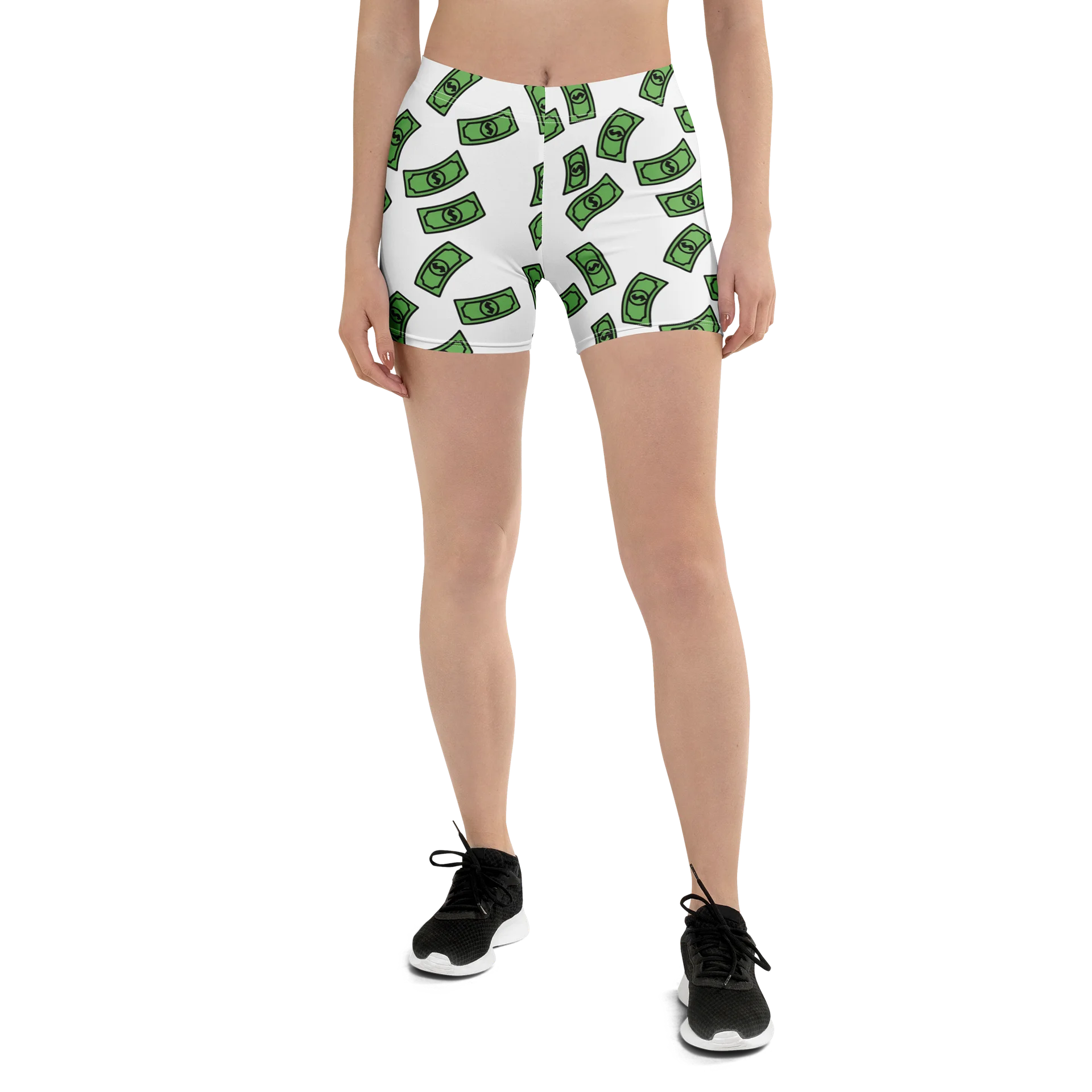 dollar bills ladies all over print shorts product image (1)