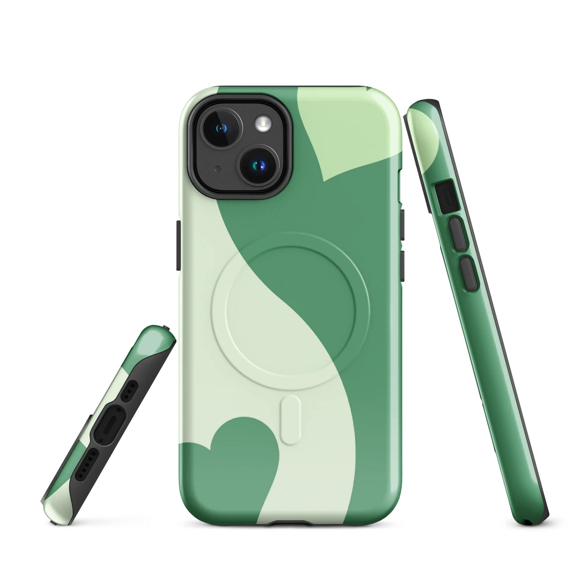 Green Heart Tough Magnetic MagSafe® iPhone® Case 14, 15, 16, 17, Pro, Pro Max, Plus Cases. product image (1)