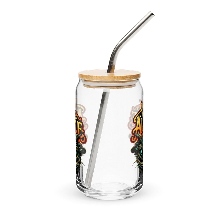 Ask Alice Glass Can Cup with Lid & Straw product image (2)