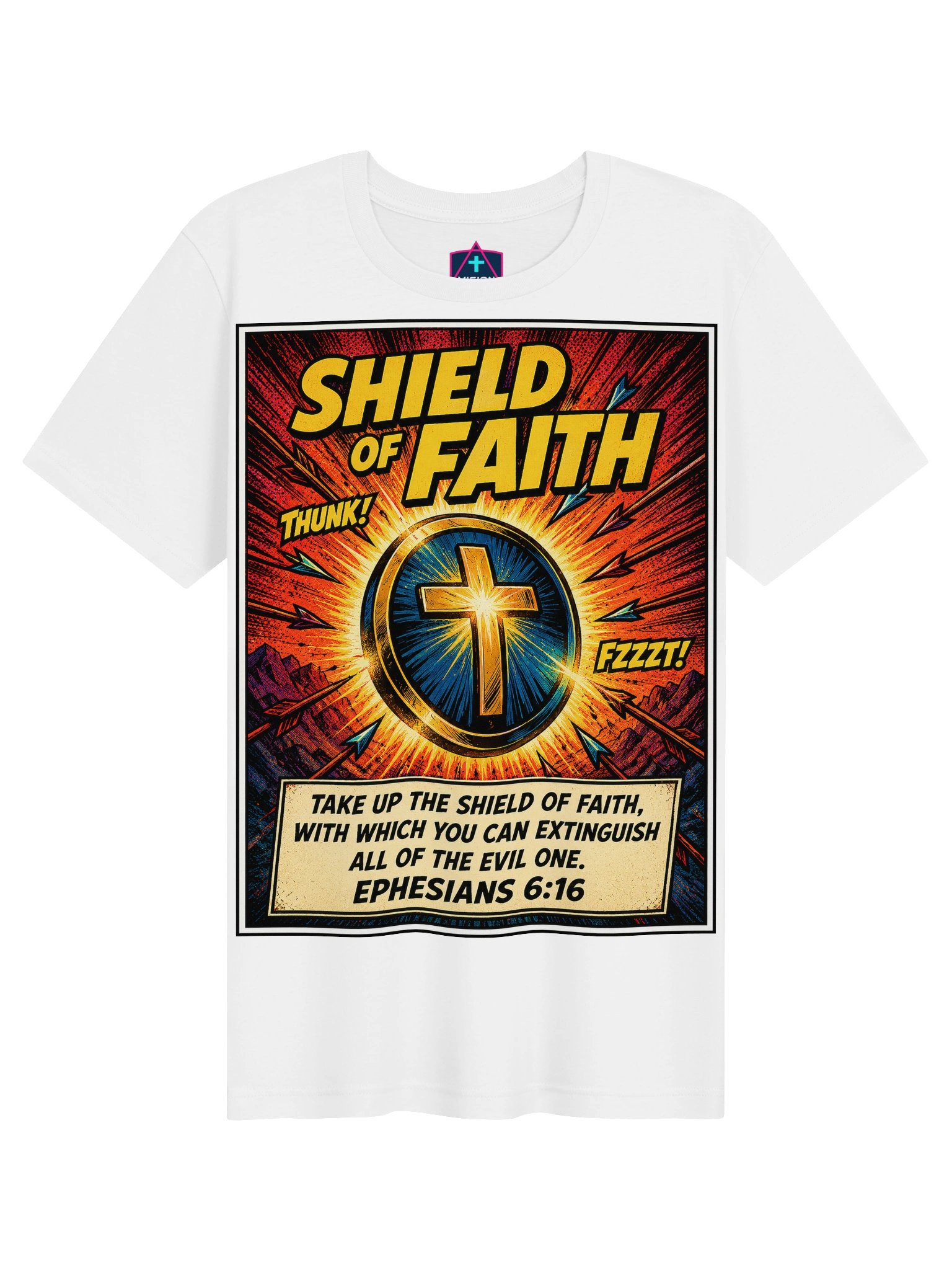 Shield of Faith - Unisex Christian Faith Comic Tee product image (3)