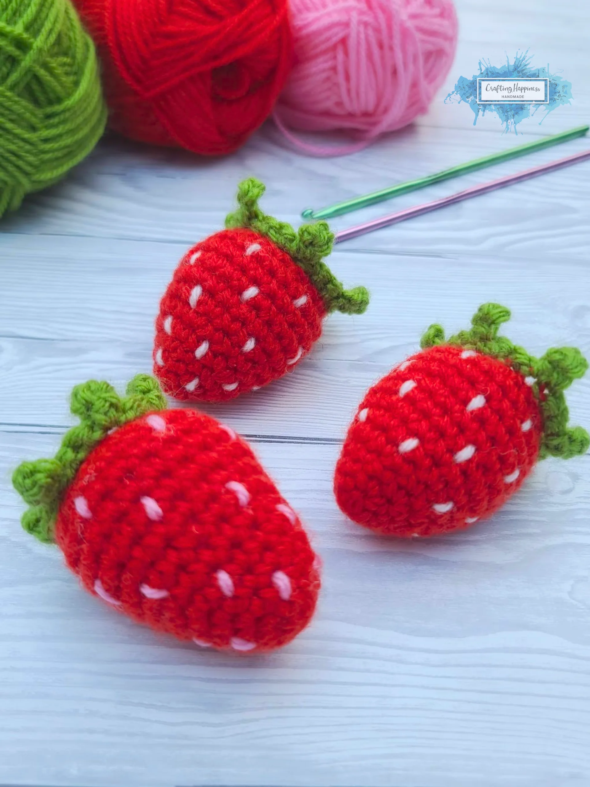 Amigurumi Strawberry Crochet Pattern | Fruit Keychain, Baby Toy (PDF Pattern) product image (4)