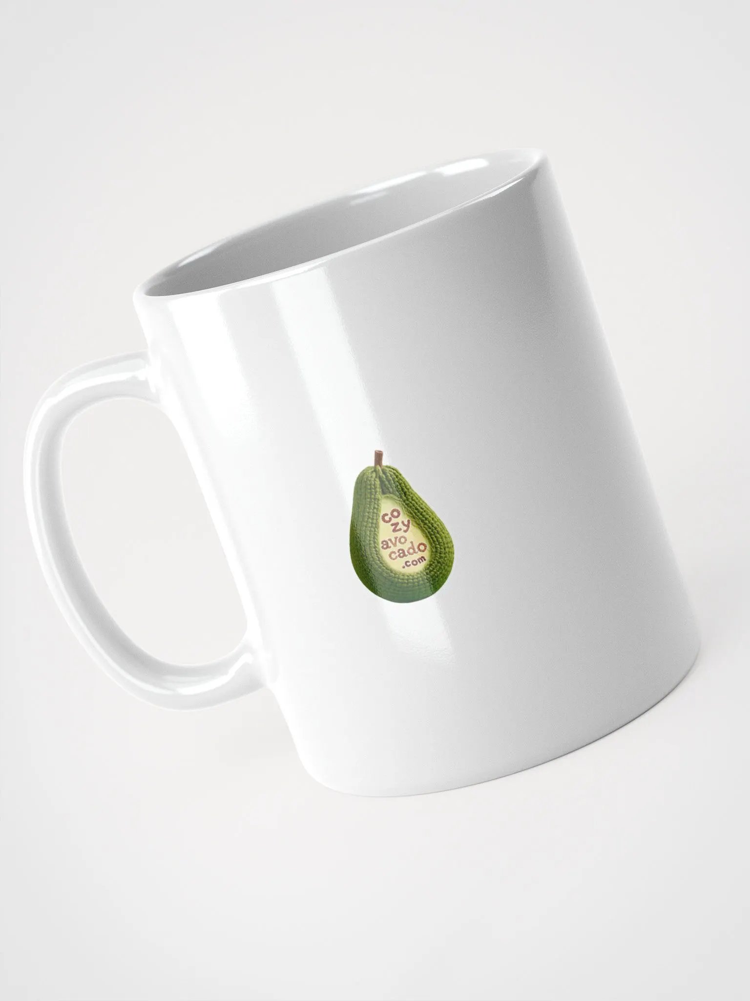 CozyAvocado White Glossy Mug Crochet Lemon #1 product image (3)