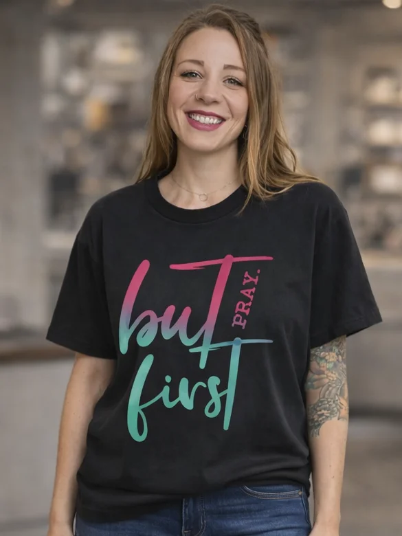 But First Pray Streetwear T-shirt product image (2)
