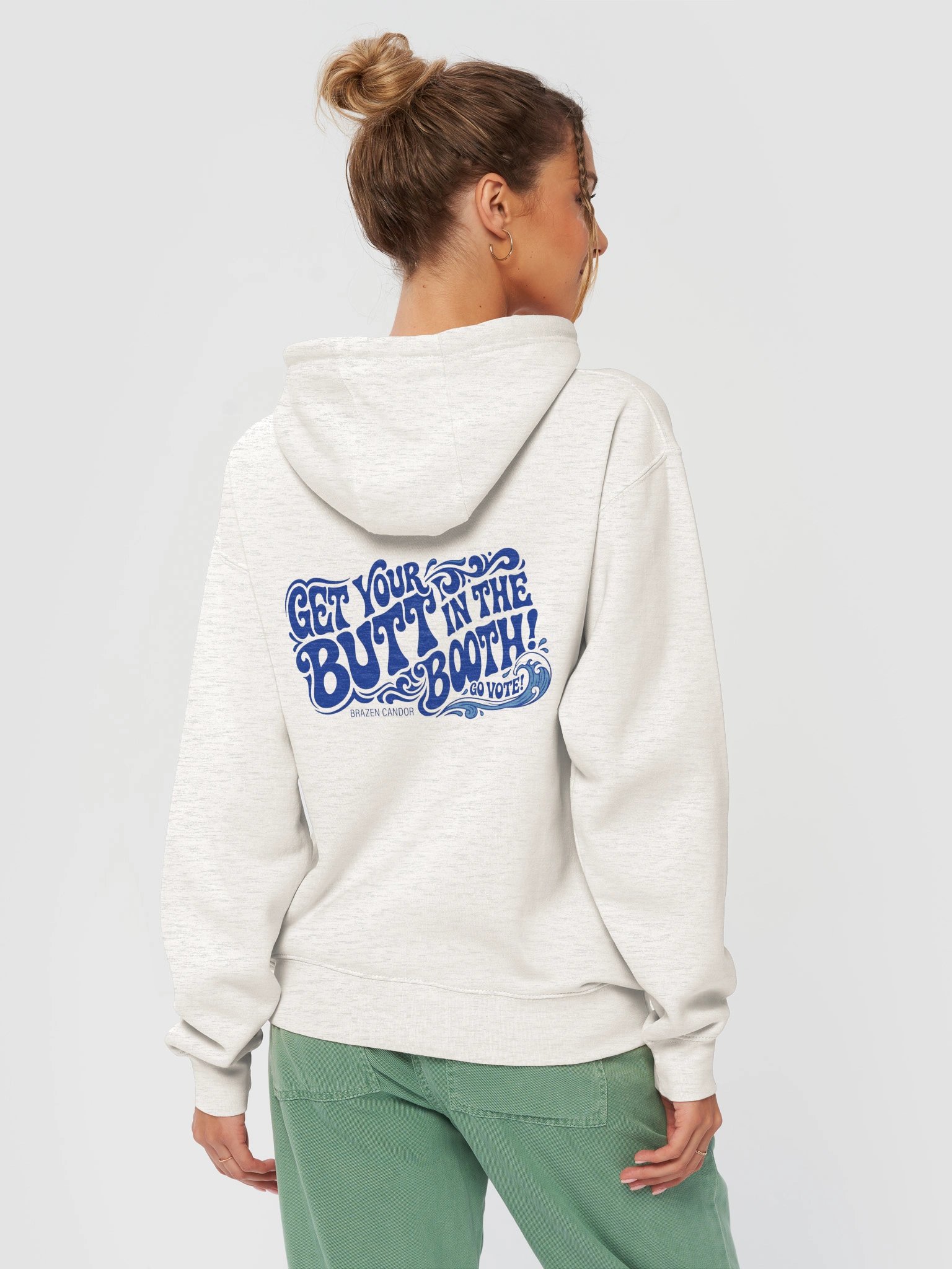 Brazen Candor – Get Your Butt in the Booth! Hoodie - Vote 2026 Blue Wave product image (4)