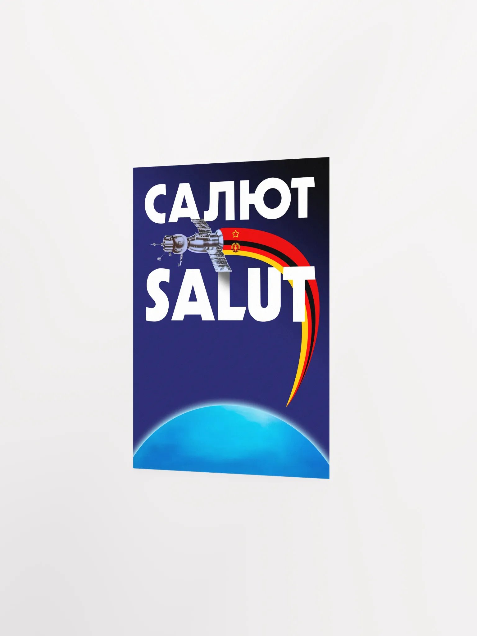 Salut-6, GDR/DDR/USSR, 1978 — Soviet vintage space art poster, soviet retro poster product image (7)