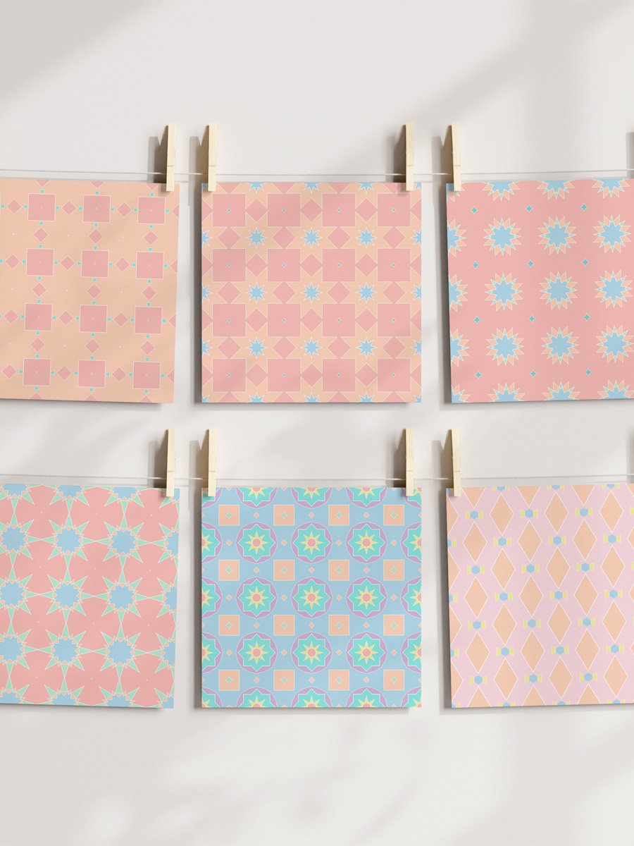 Abstract Pastels Pattern Pack 11 - Coral Blue product image (4)
