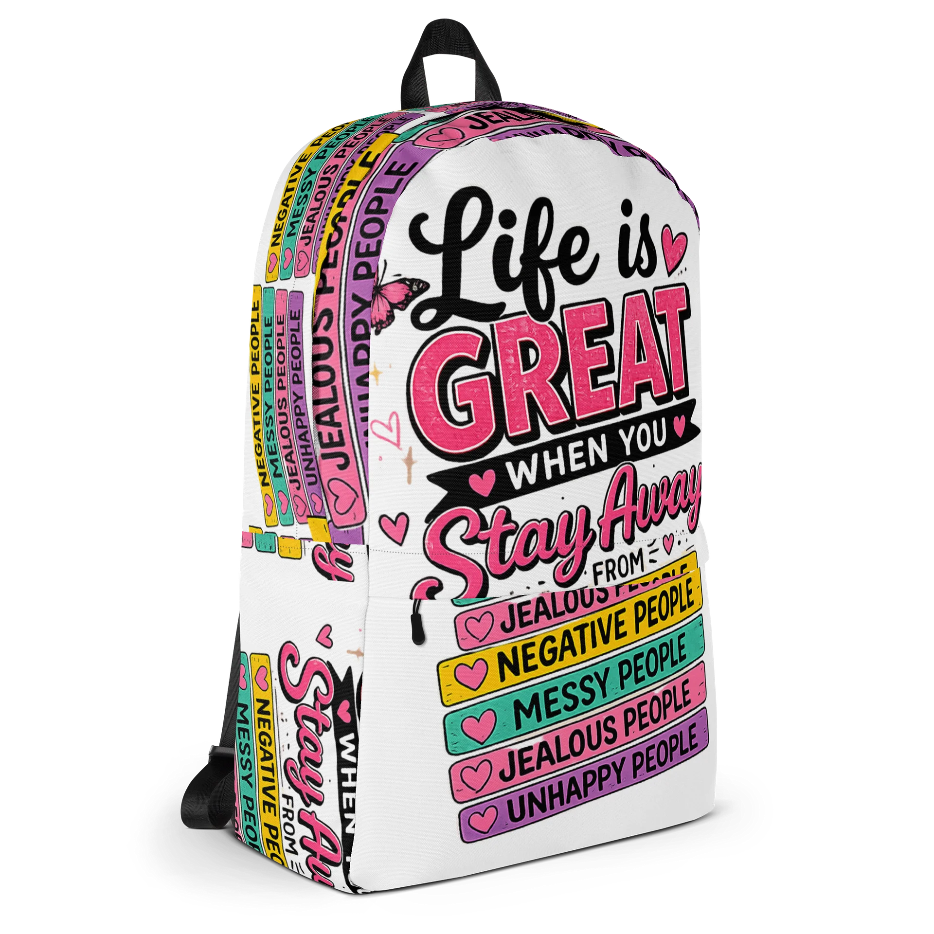 Stay Positive Quote Backpack product image (3)