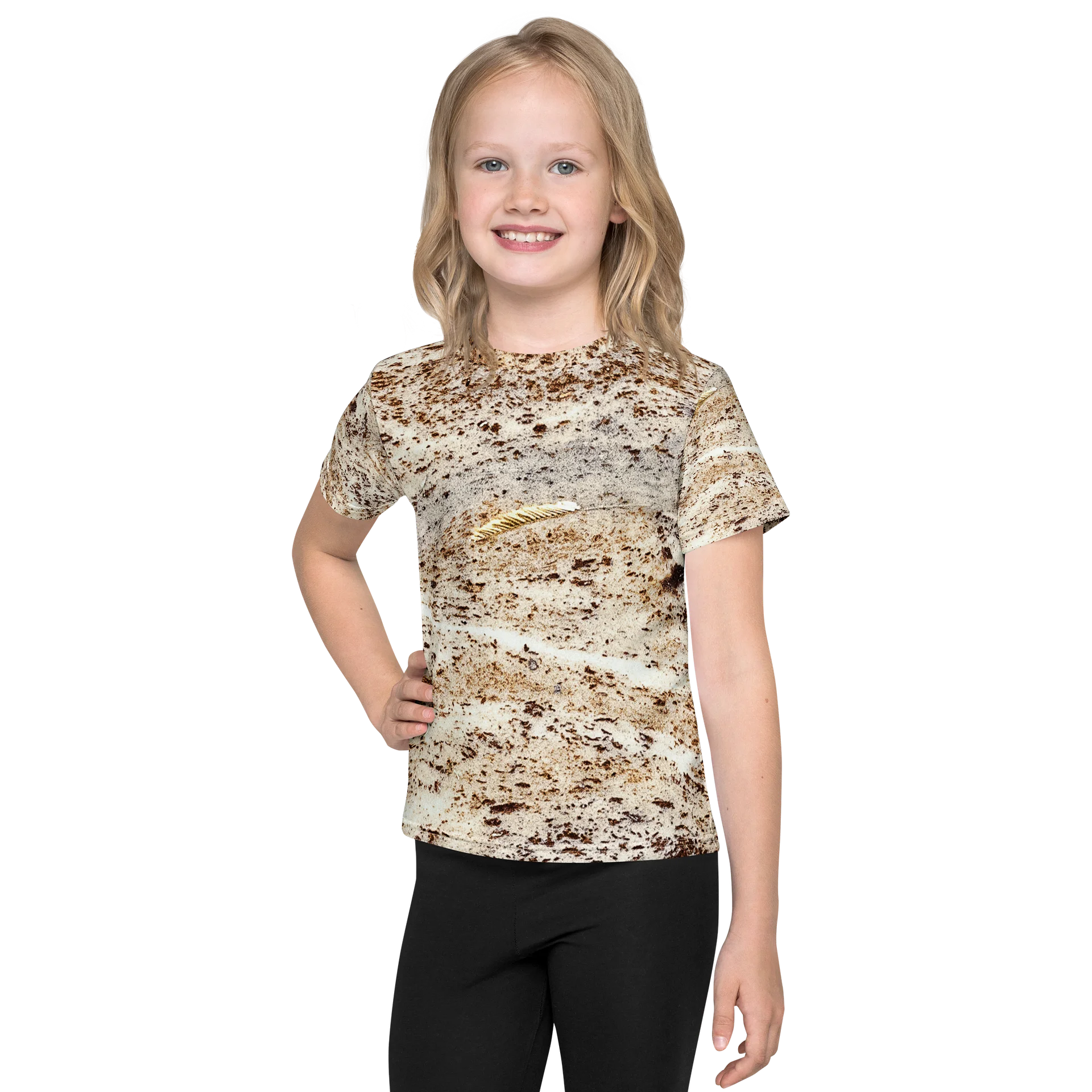 Espresso Swirl All-Over Print Kids Crew Neck T-Shirt product image (1)