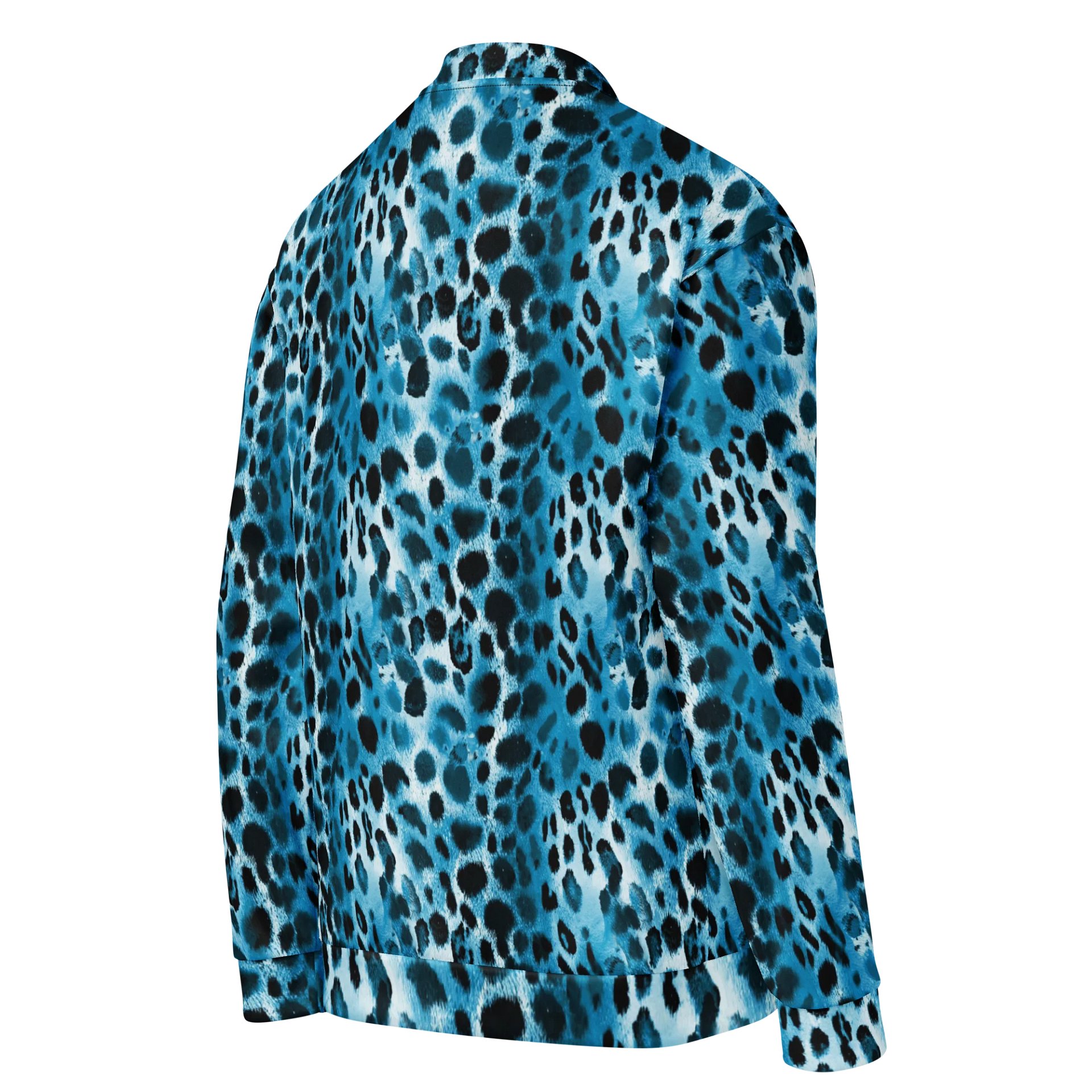 Blue Leopard Bomber Jacket product image (4)