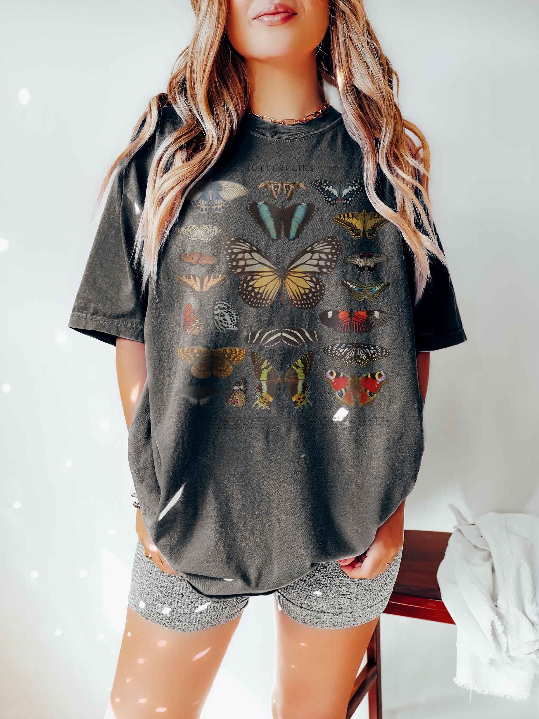 Vintage Butterfly Illustration Shirt – Dark Academia Insect Collage Tee, Nature Entomology Graphic product image (2)