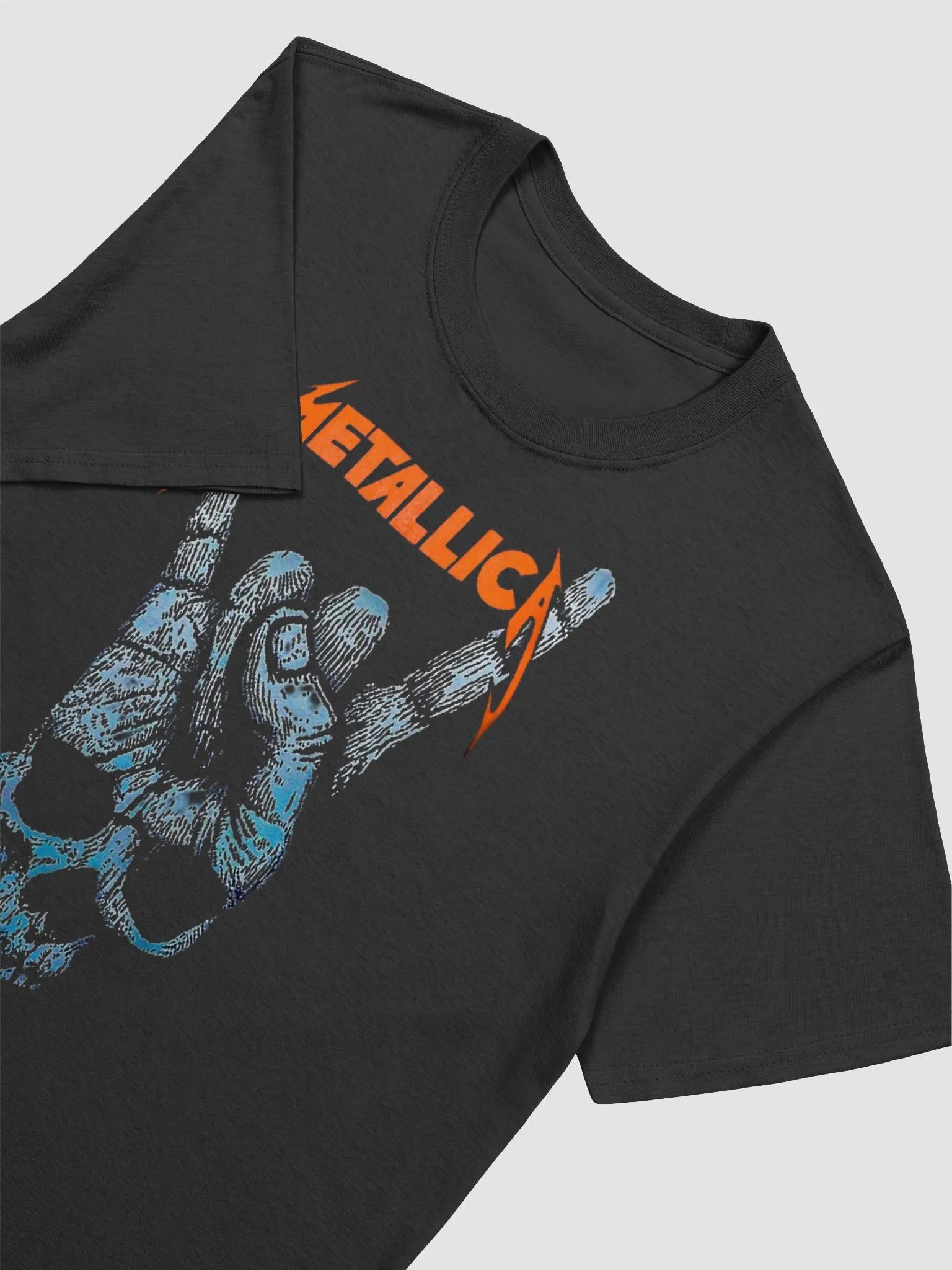 Metallica Skull Devil Horns T-Shirt | Dark Art Graphic Tee | Thrash Metal Collector Band Shirt product image (3)