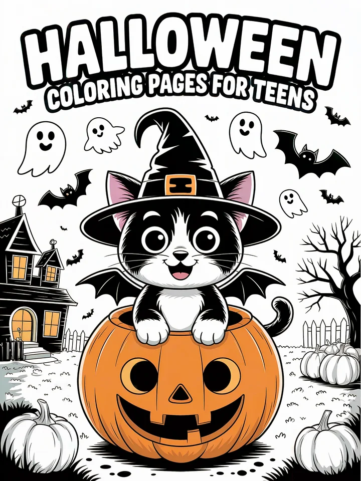 🧹 125 Wickedly Fun Halloween Coloring Pages for Teens product image (1)